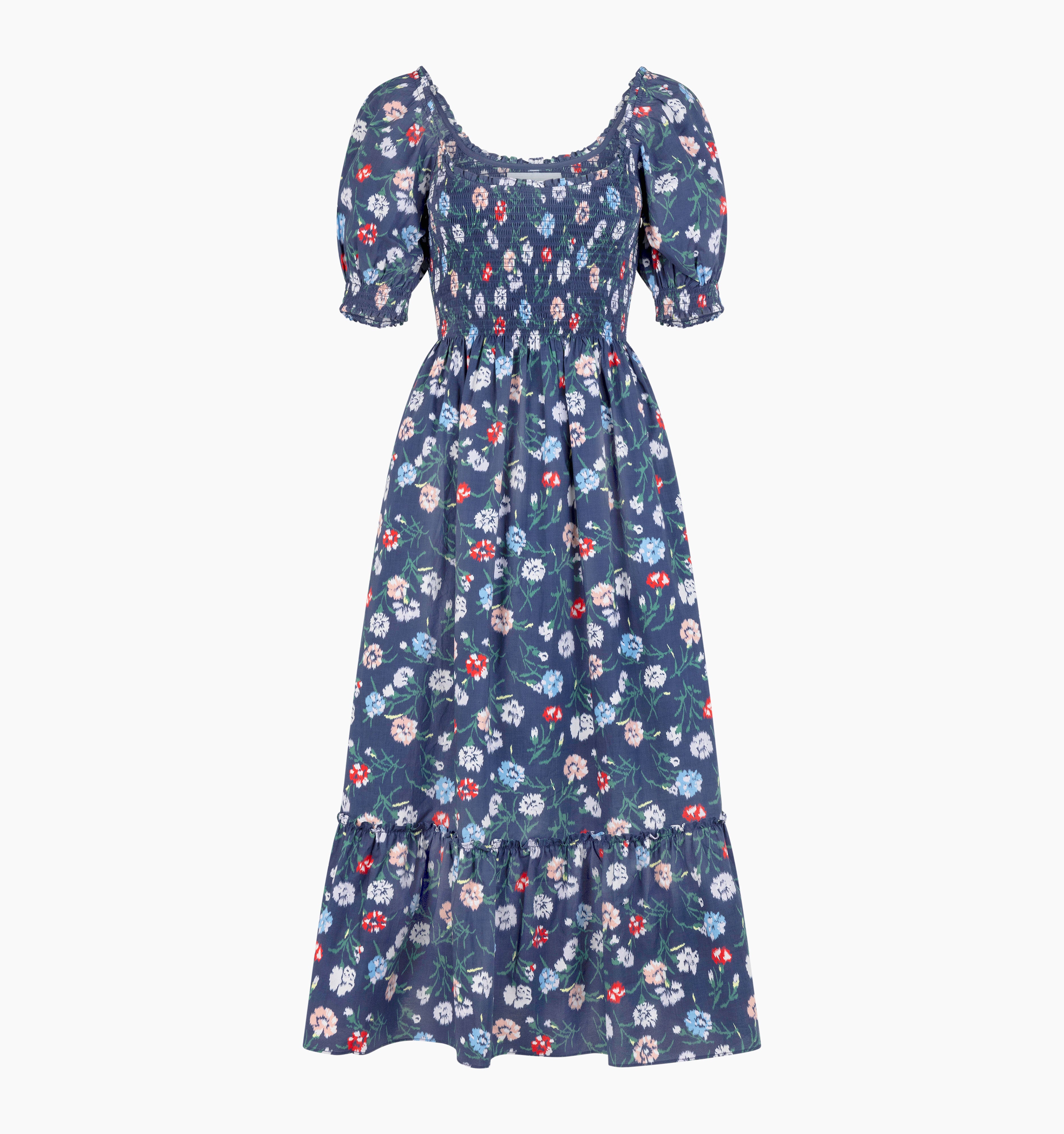 The Louisa Nap Dress - Navy Belgravia Floral Ikat