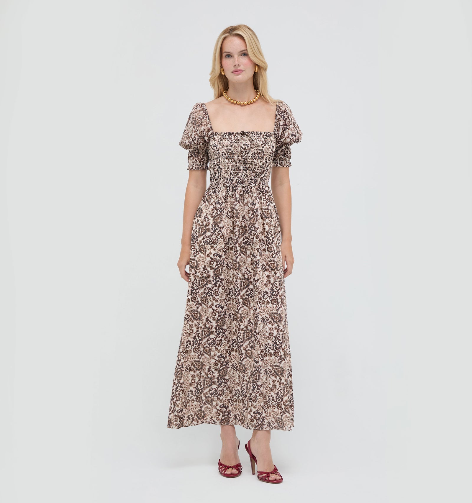 The Malene Nap Dress -  Chedworth Paisley Brown