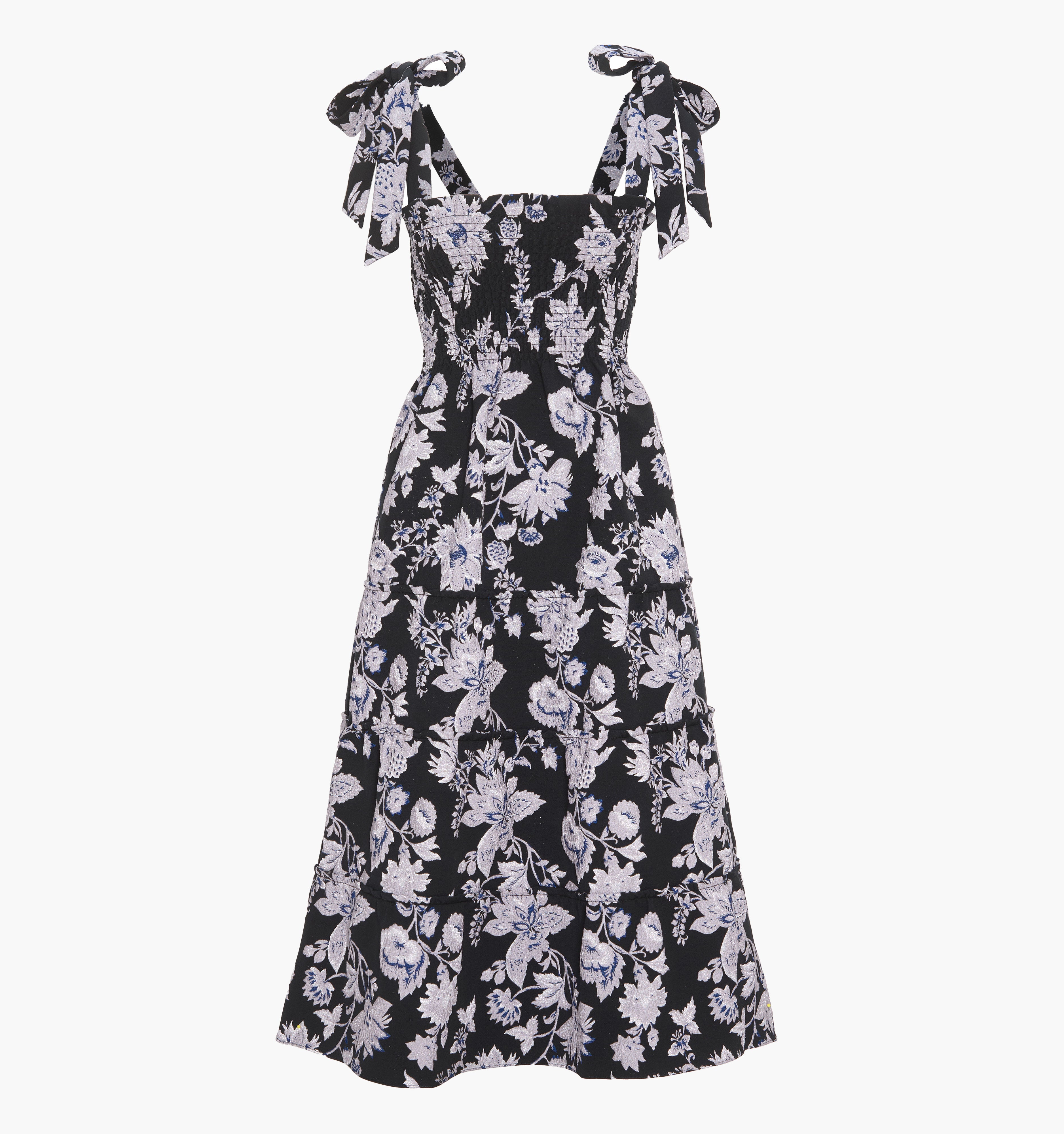 The Ribbon Ellie Nap Dress in Winter Jasmine Brocade color: Winter Jasmine Brocade