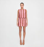 The Hallie Skirt
                        Coral Cabana Stripe