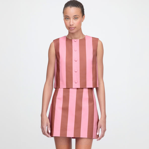 The Rosalie Top - Coral Cabana Stripe – Hill House Home