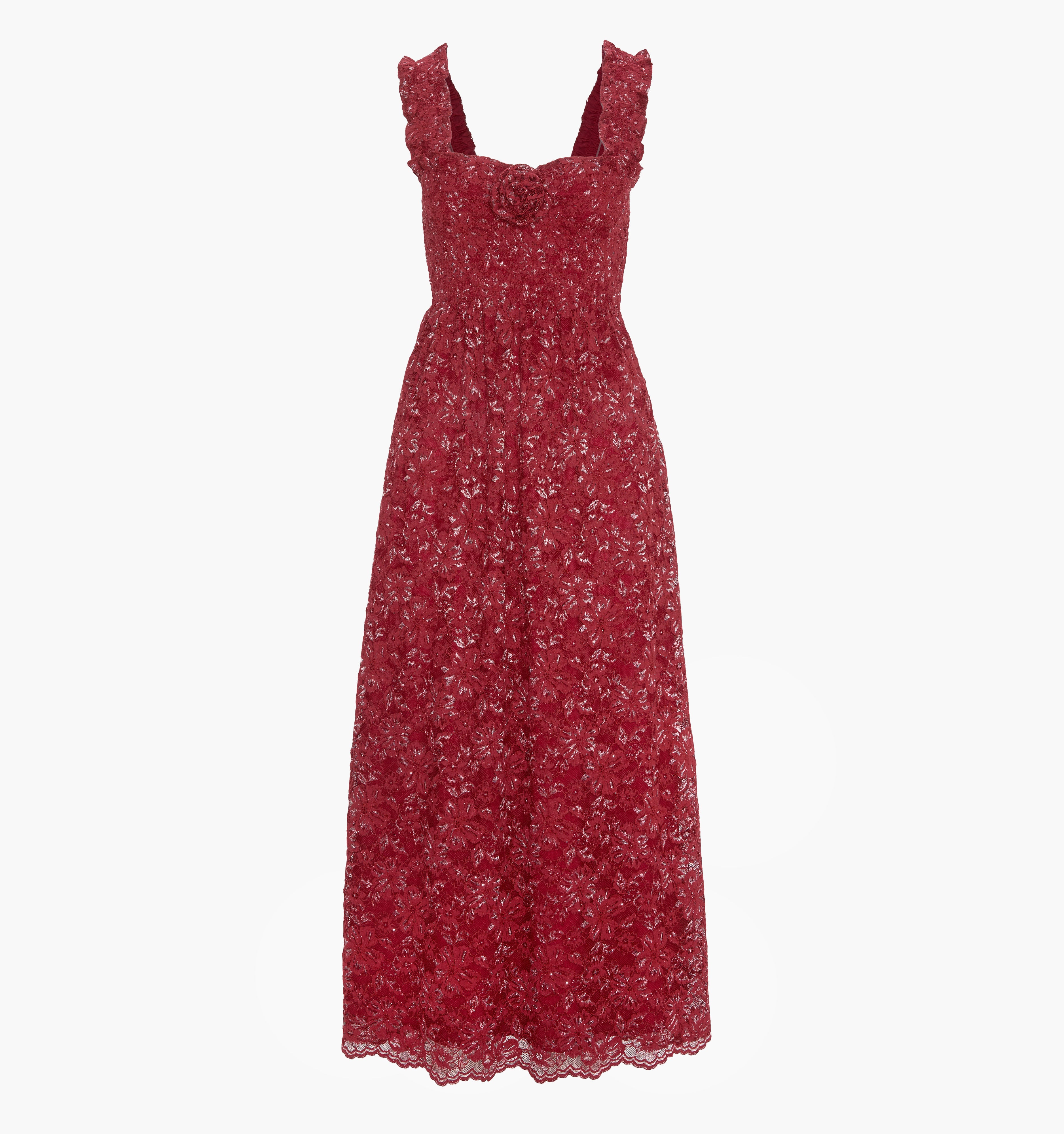 The Rosetta Nap Dress in Claret Lace color: Claret Lace 