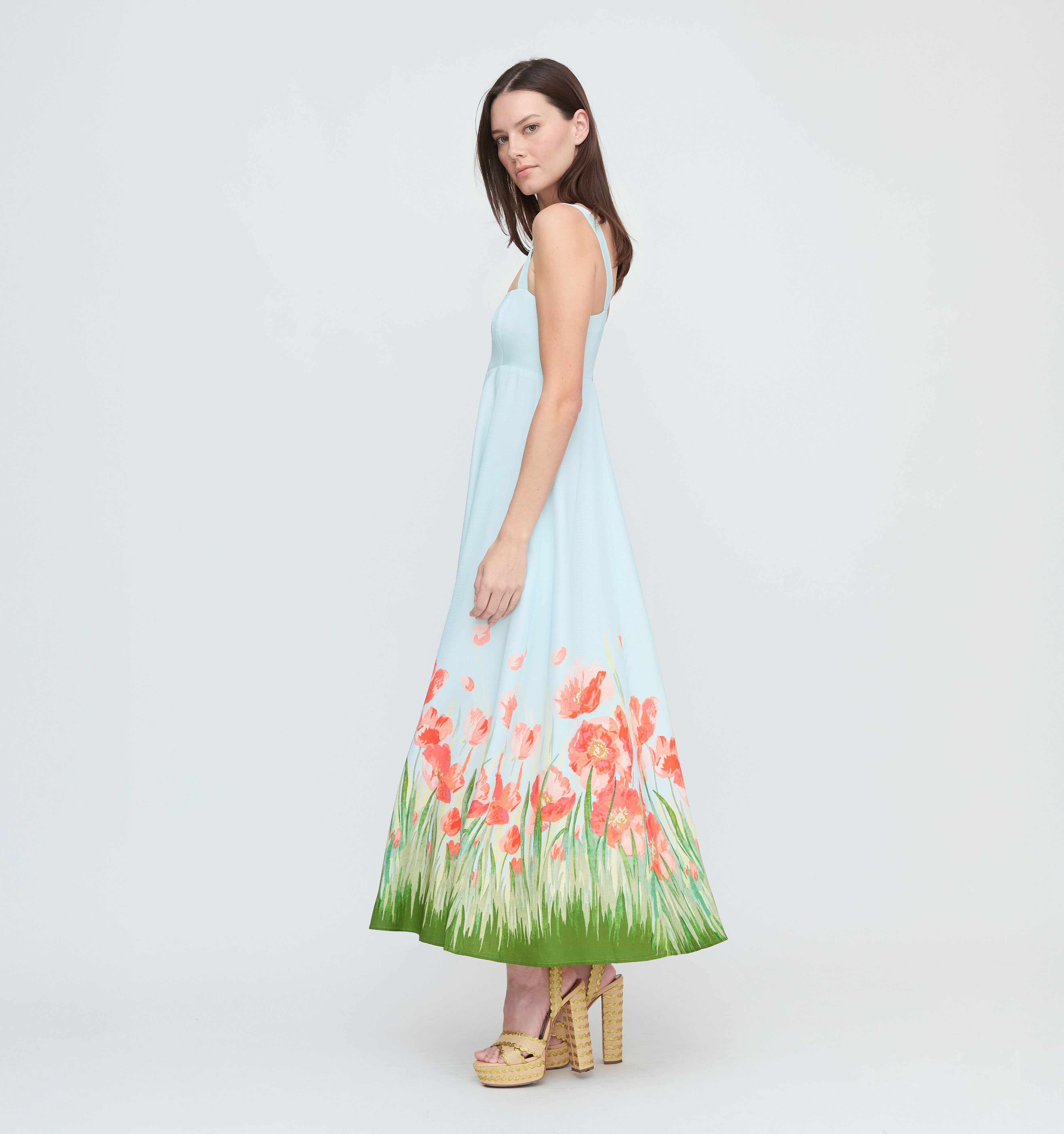 The Rowena Dress - Poppy Flower Field