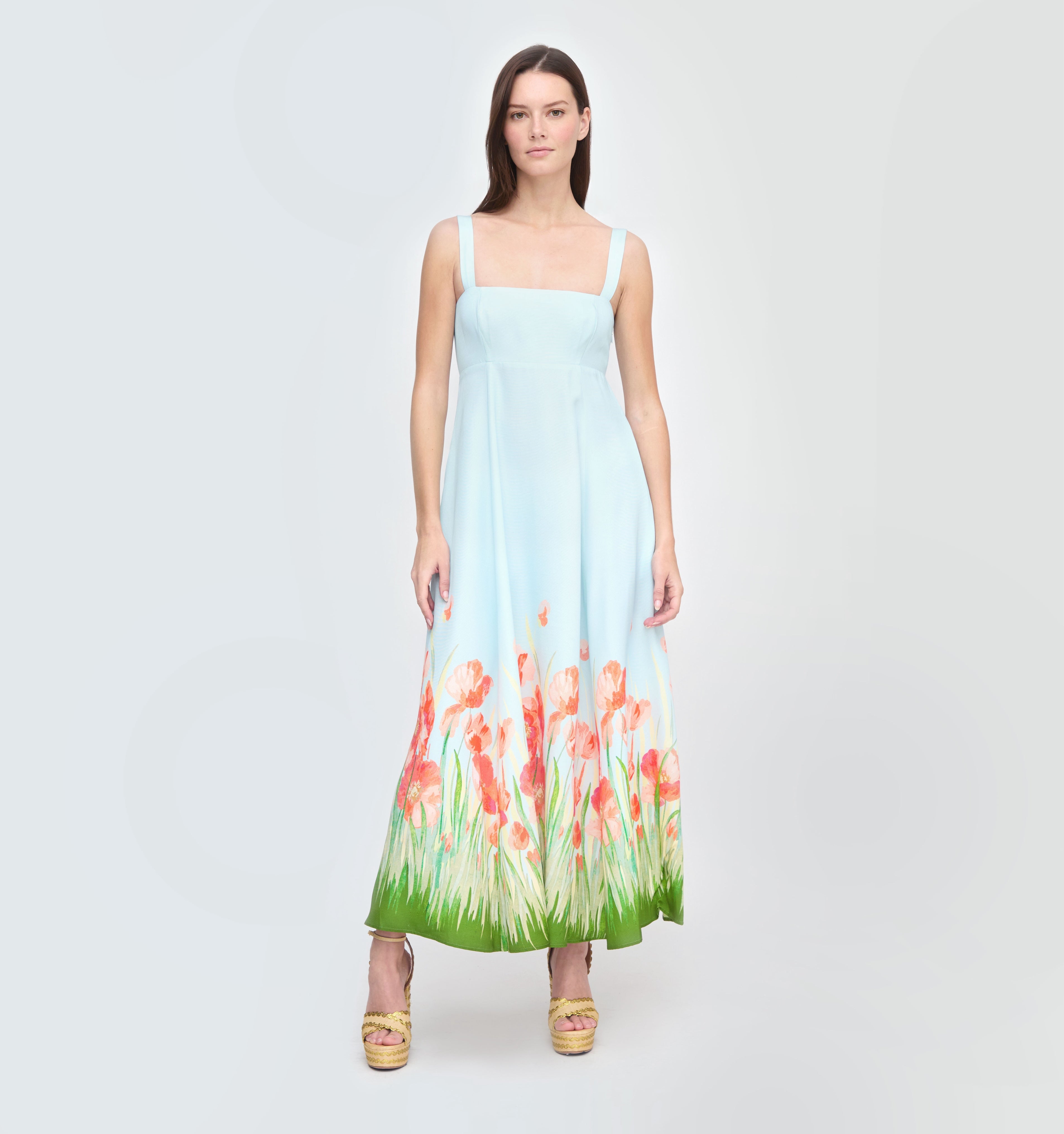 The Rowena Dress - Poppy Flower Field