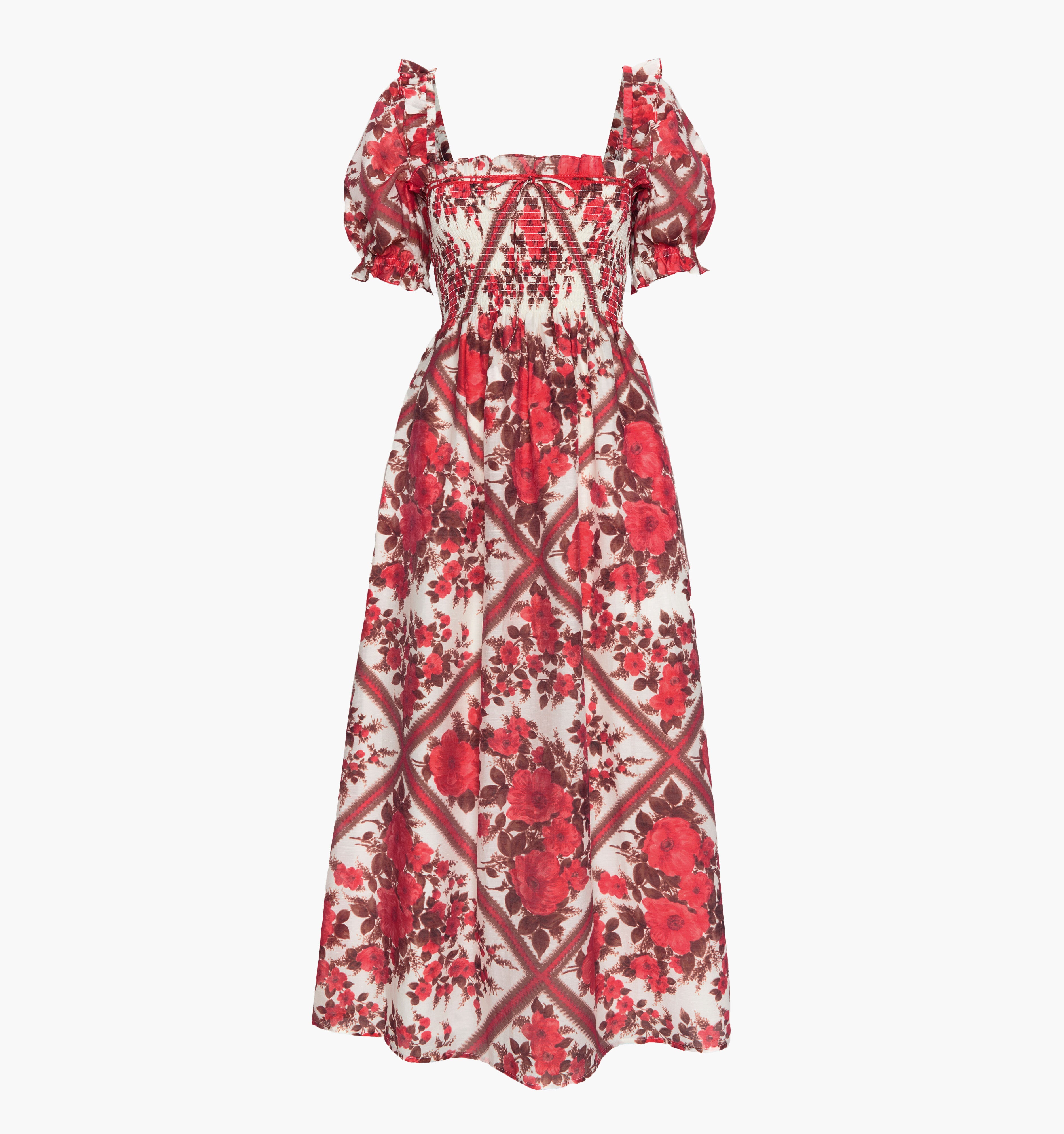 The Scarlett Nap Dress - Red Diamond Rose