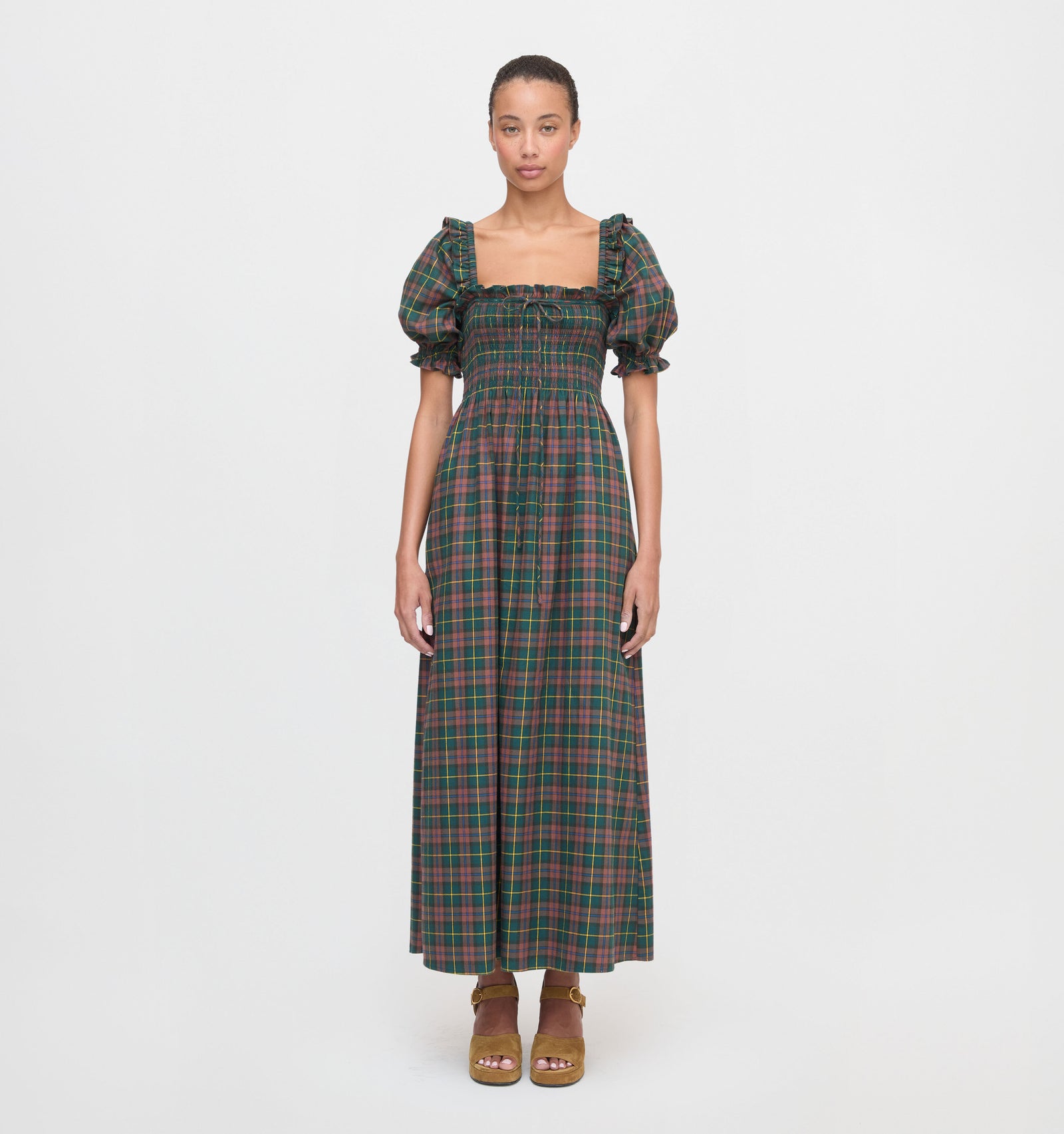The Scarlett Nap Dress in Chestnut Tartan