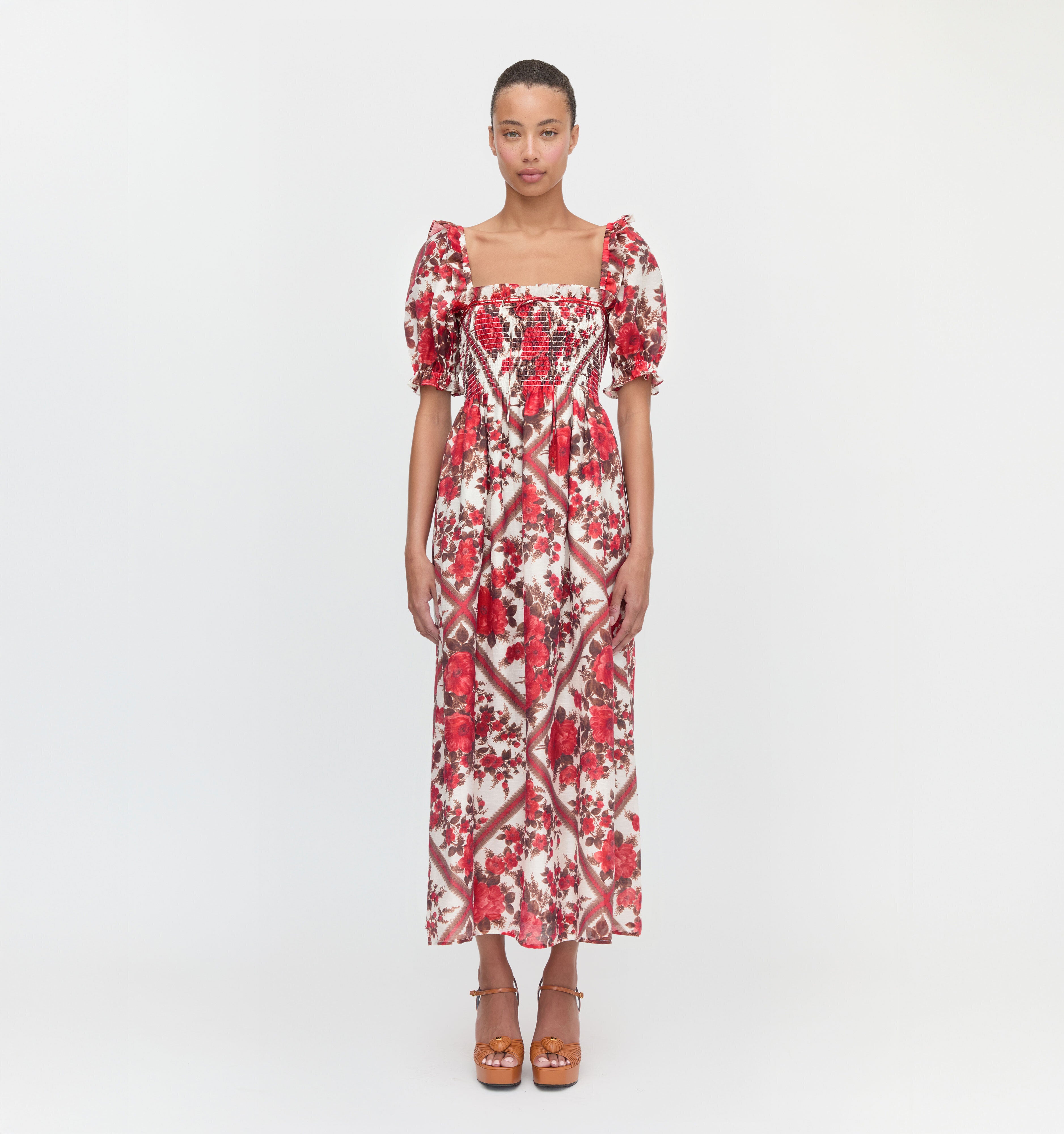 The Scarlett Nap Dress - Red Diamond Rose