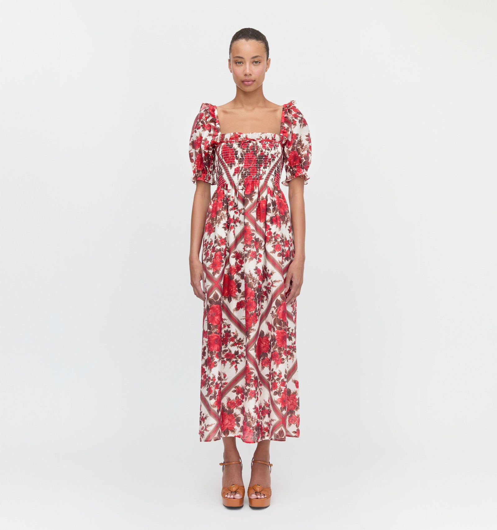 The Scarlett Nap Dress in Red Diamond Rose