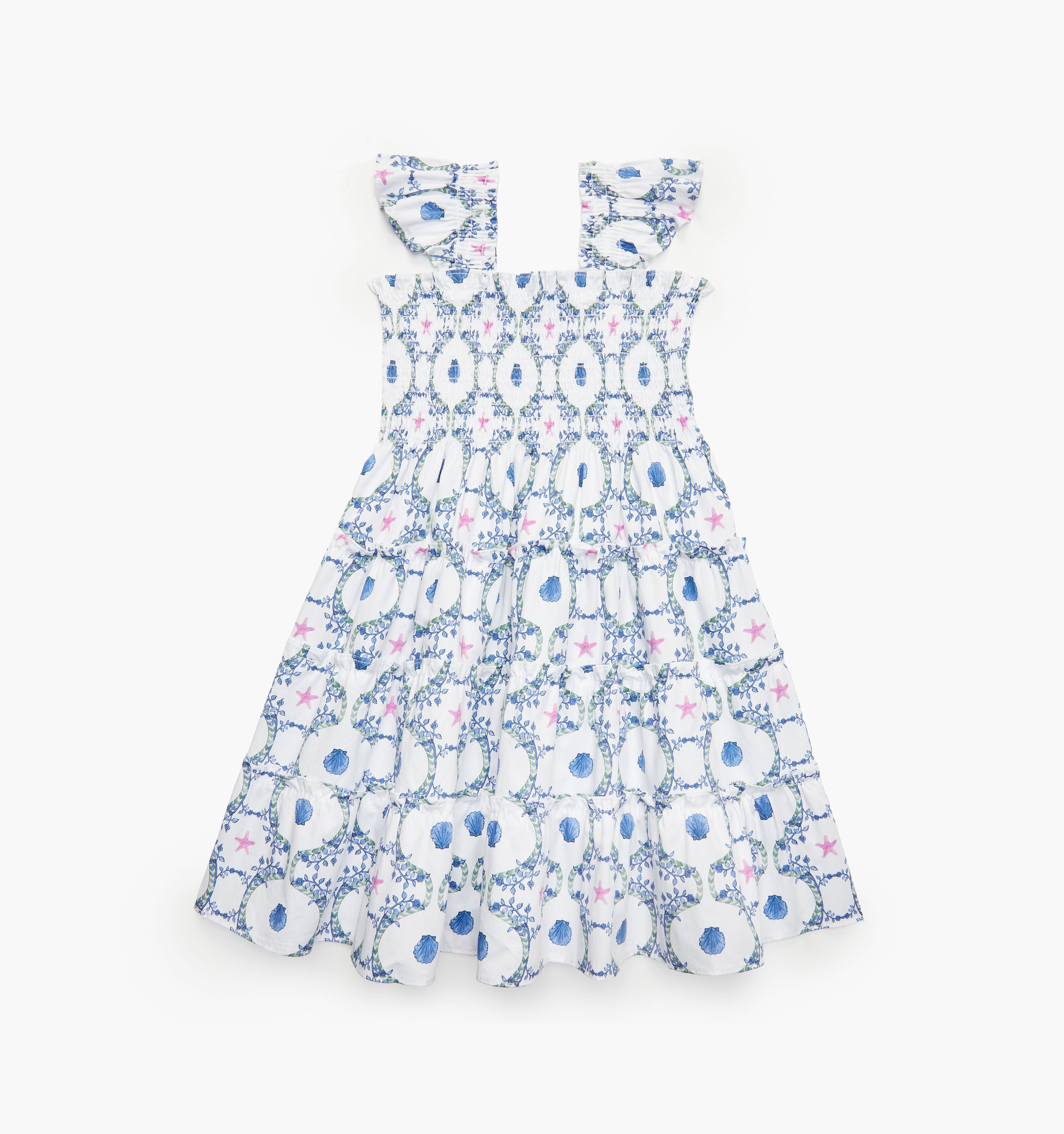 The Tiny Ellie Nap Dress - White Cisco Trellis