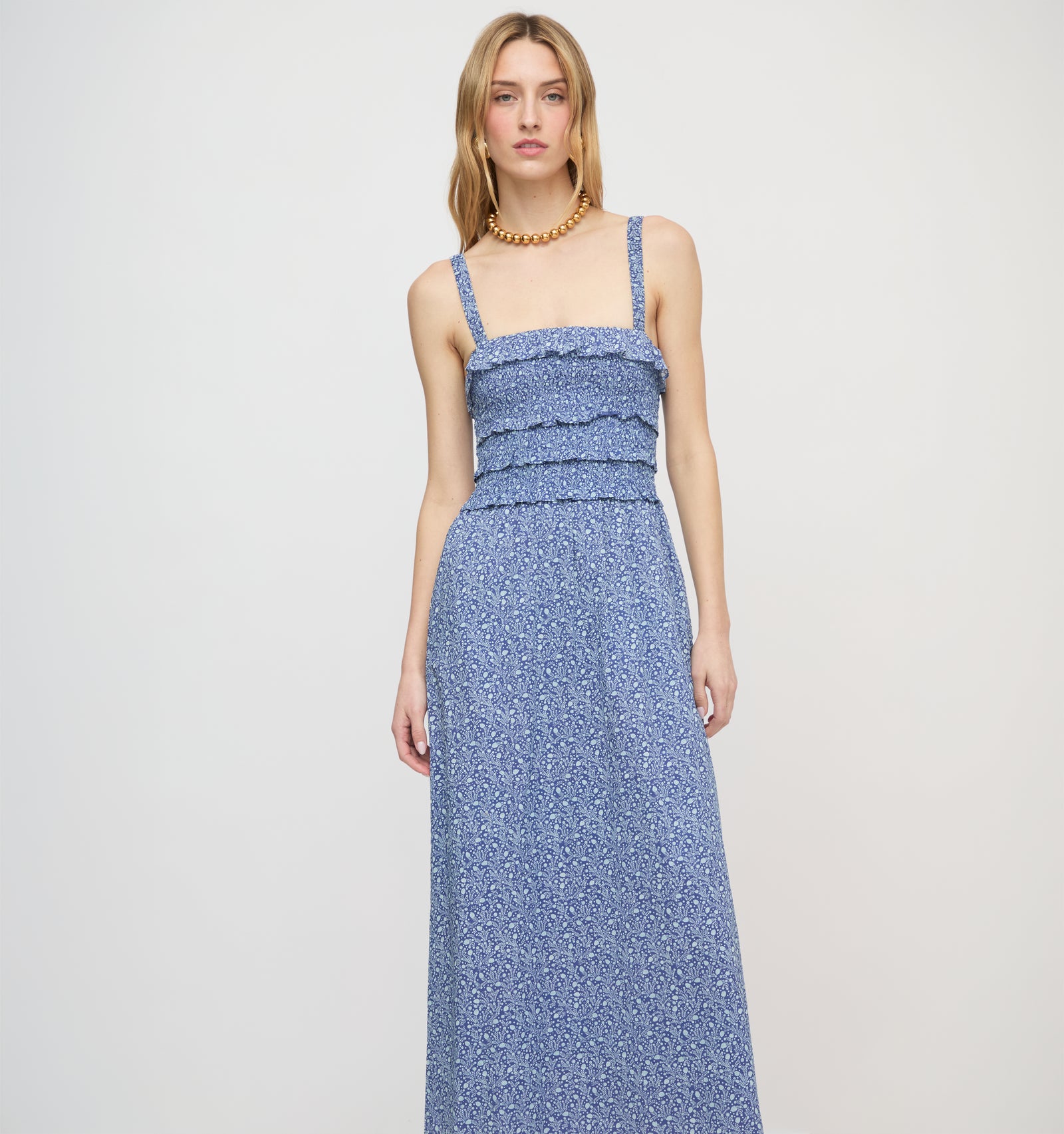Hill House Home Women's The Analiese Nap Dress - Ditsy Thistle Blue