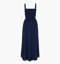 The Anita Nap Dress - Navy Sheer Plaid – Hill House Home