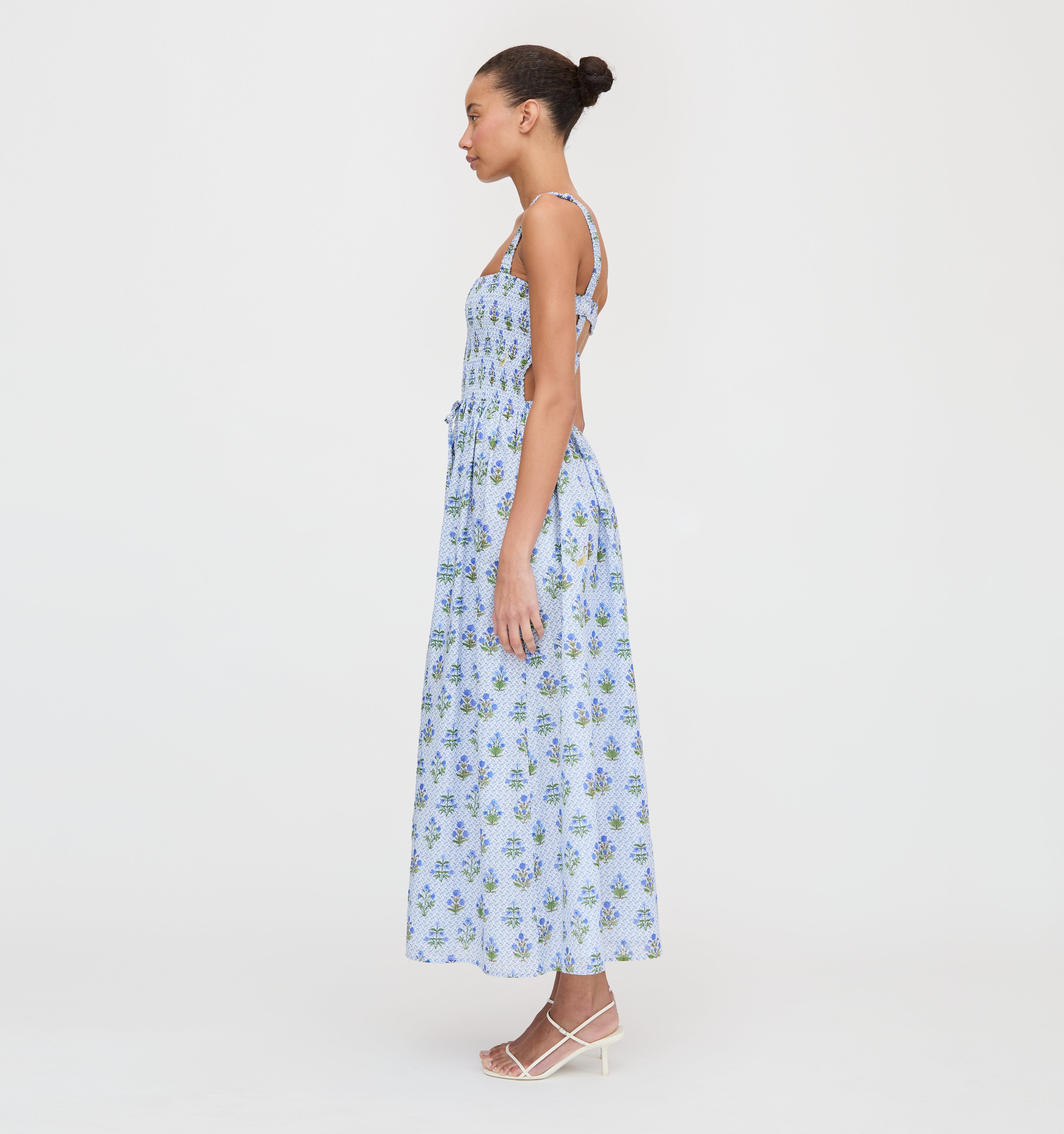 The Anita Nap Dress - Blue Block Print
