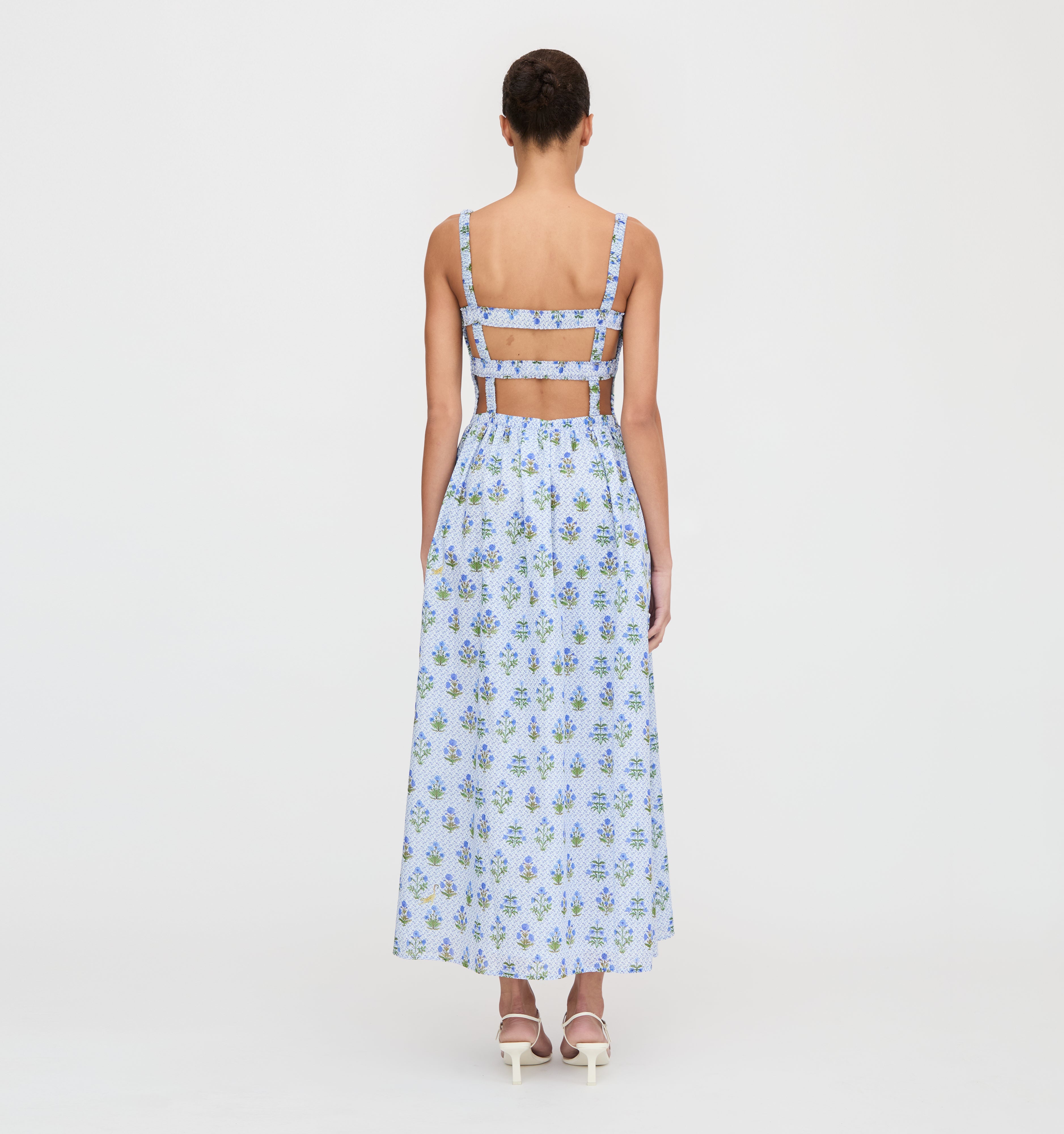 The Anita Nap Dress - Blue Block Print