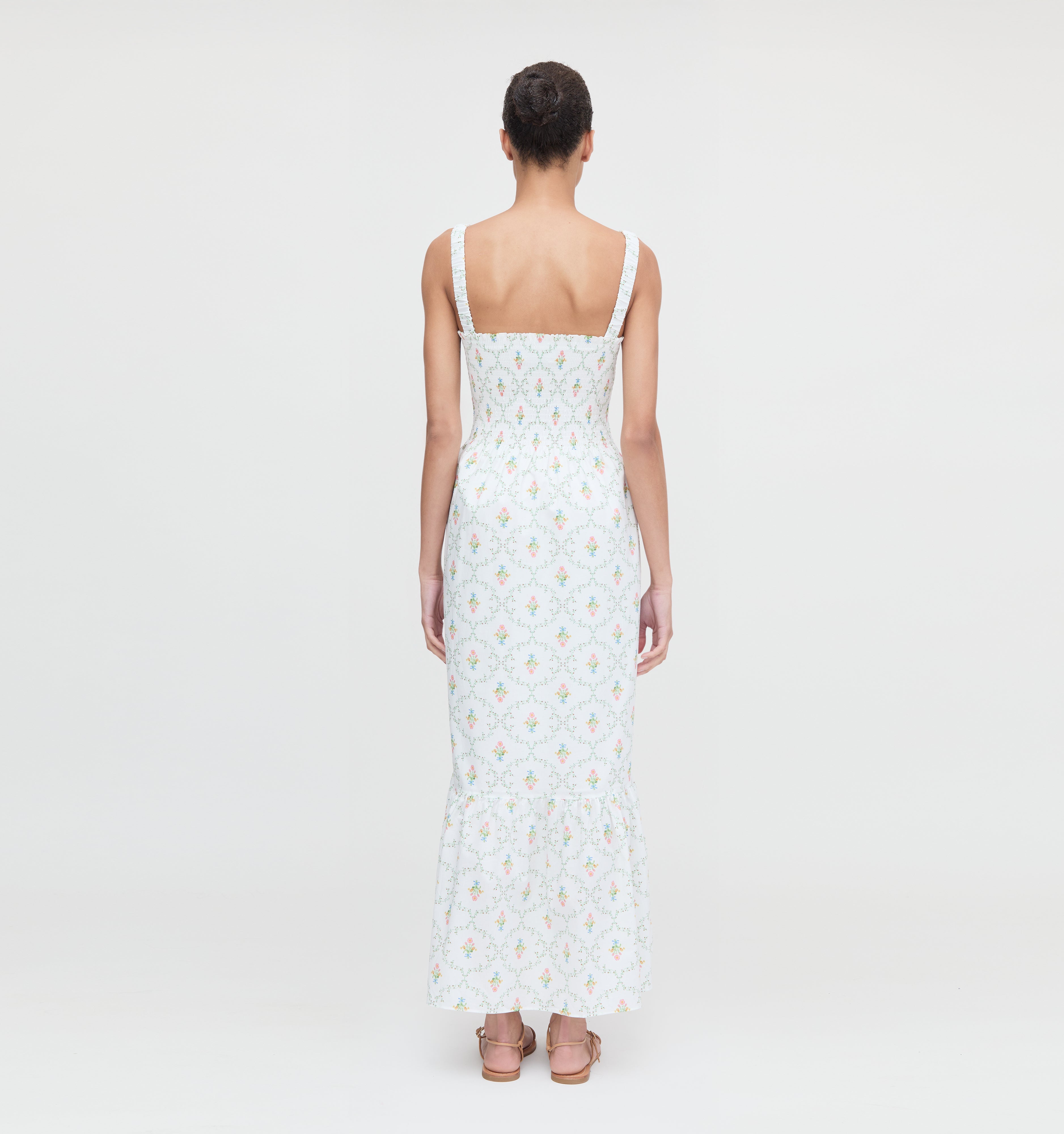 The Anjuli Nap Dress - Pastel Trellis Cotton