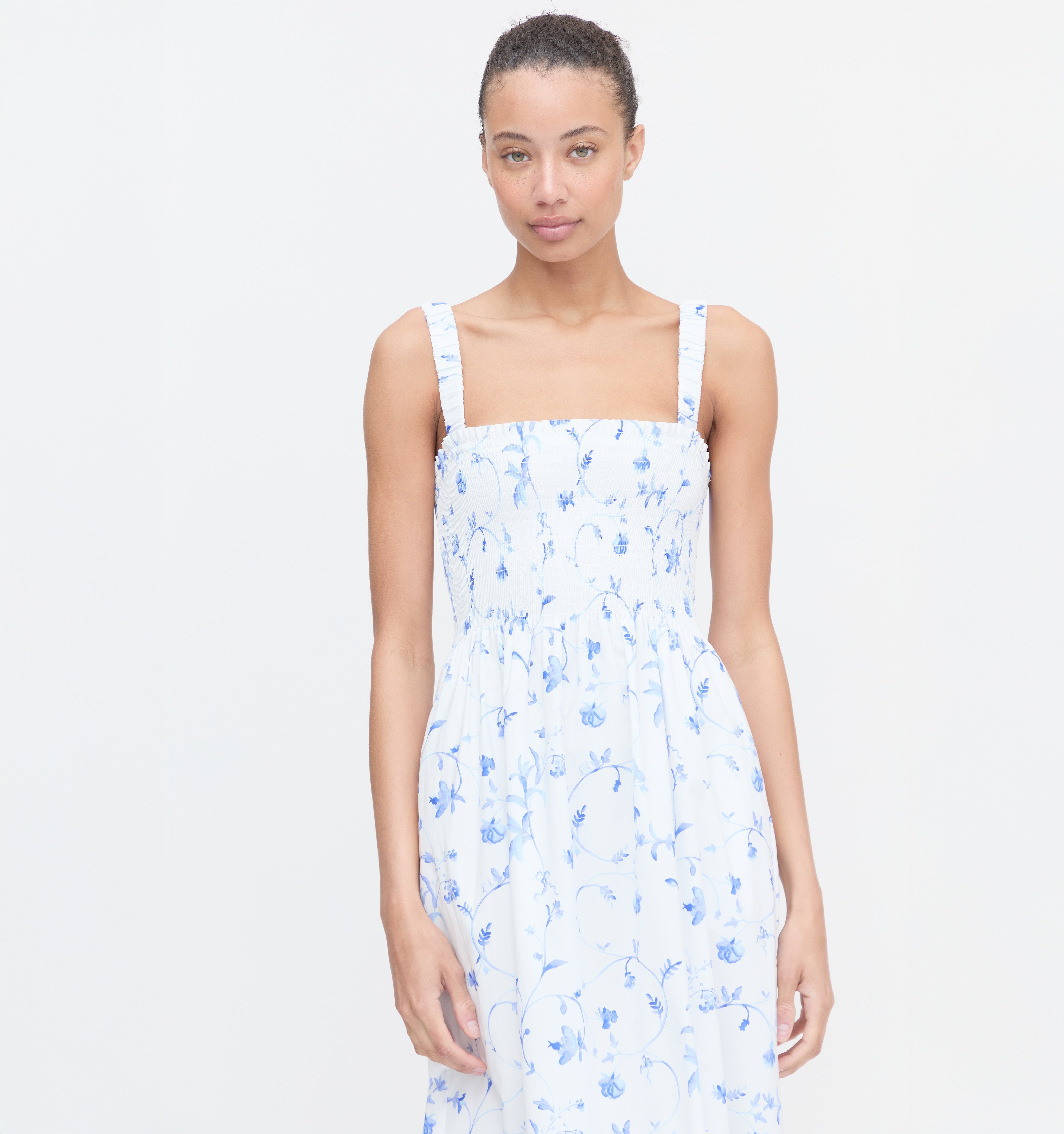 The Anjuli Nap Dress - Blue Botanical