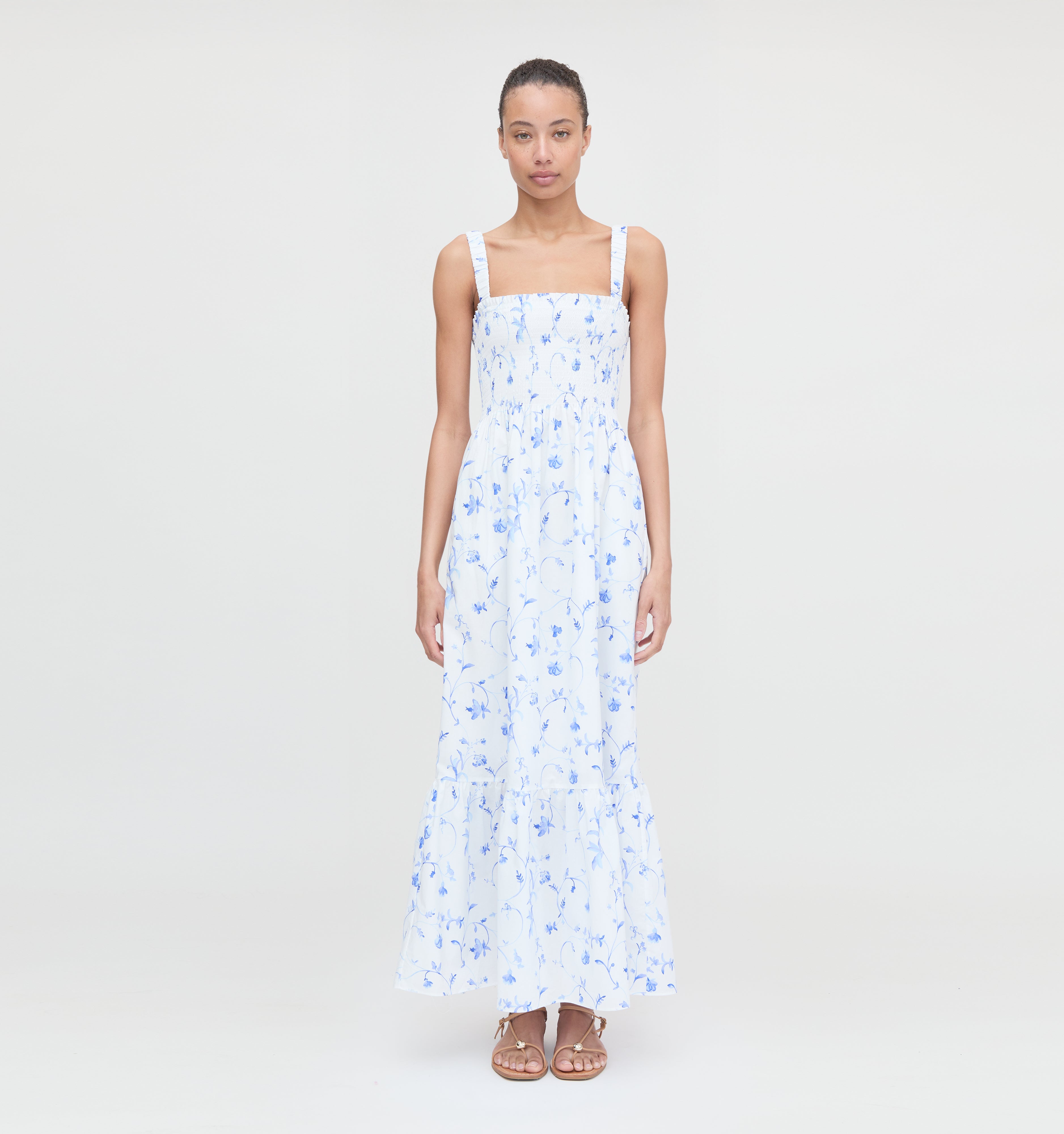 The Anjuli Nap Dress - Pastel Trellis Cotton – Hill House Home