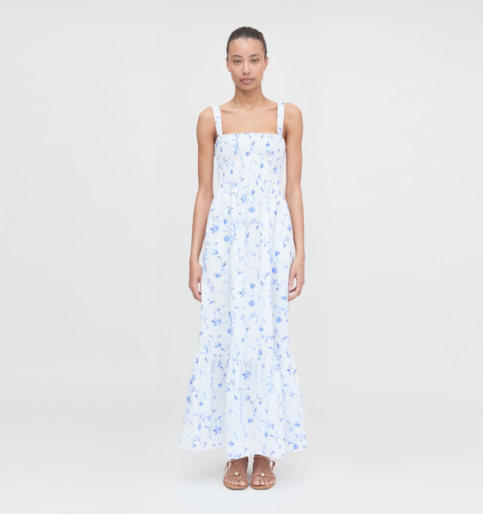The Anjuli Nap Dress - Blue Botanical
