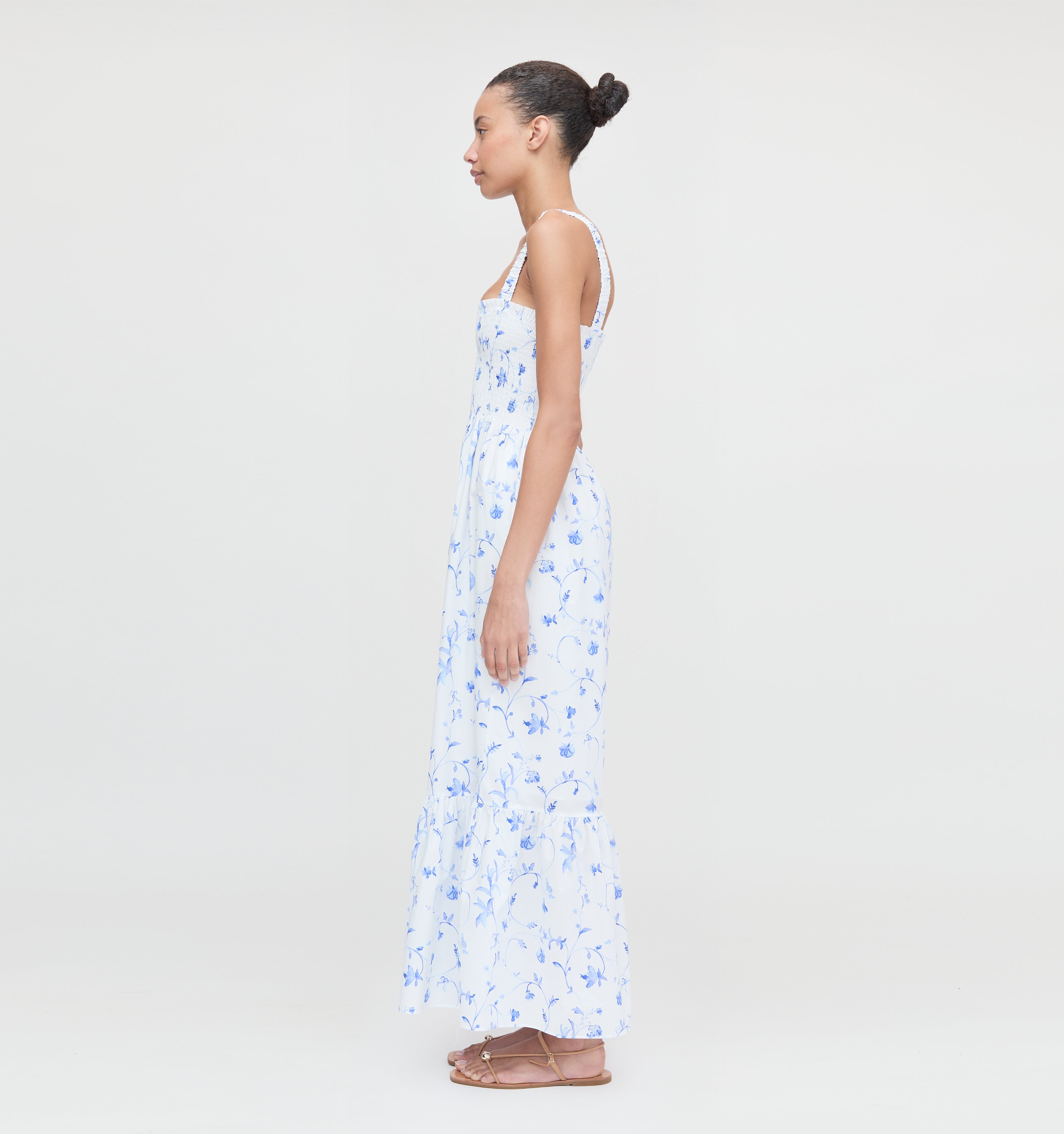 The Anjuli Nap Dress - Blue Botanical