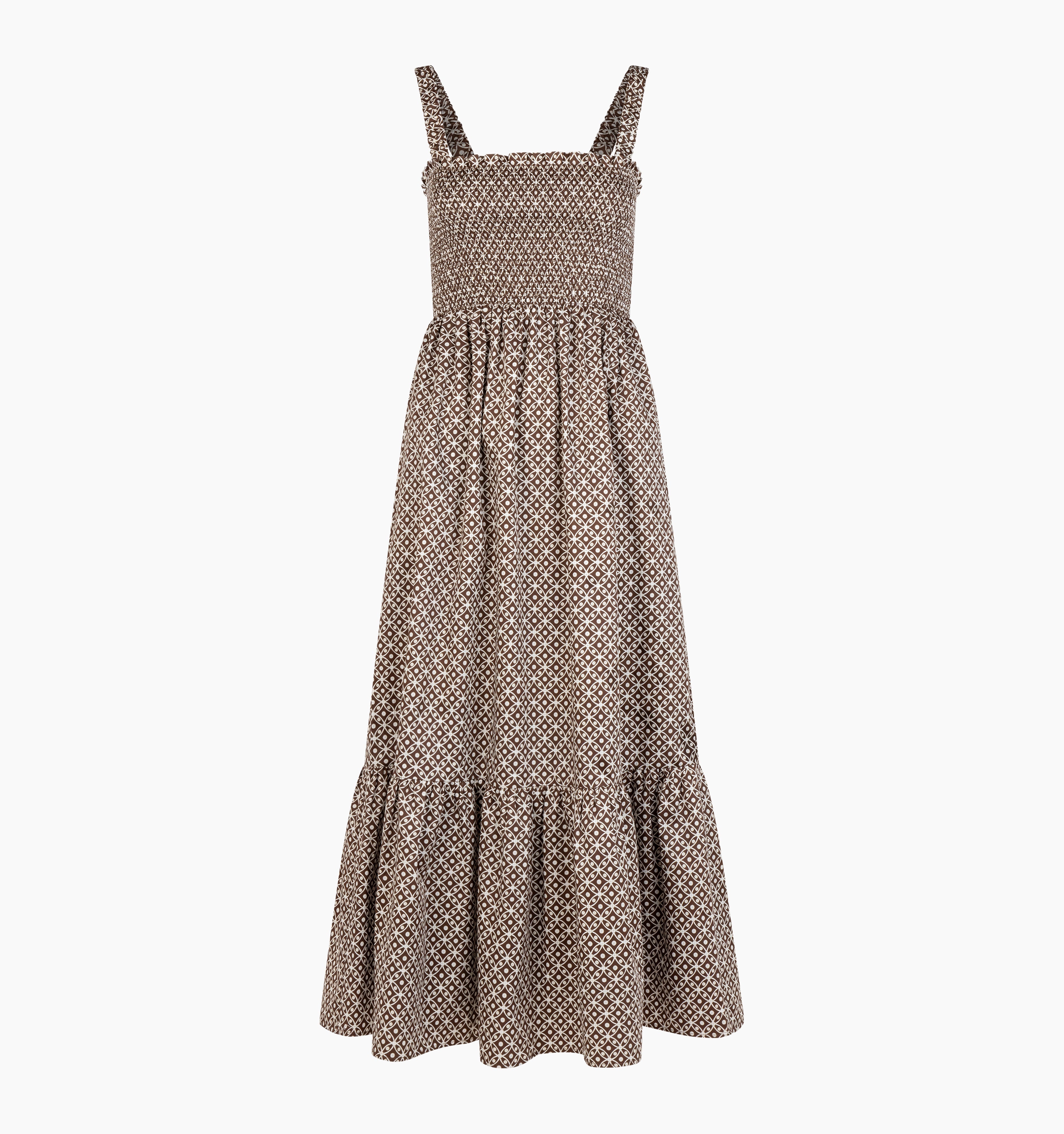 The Anjuli Nap Dress - Chocolate Circular Lattice
