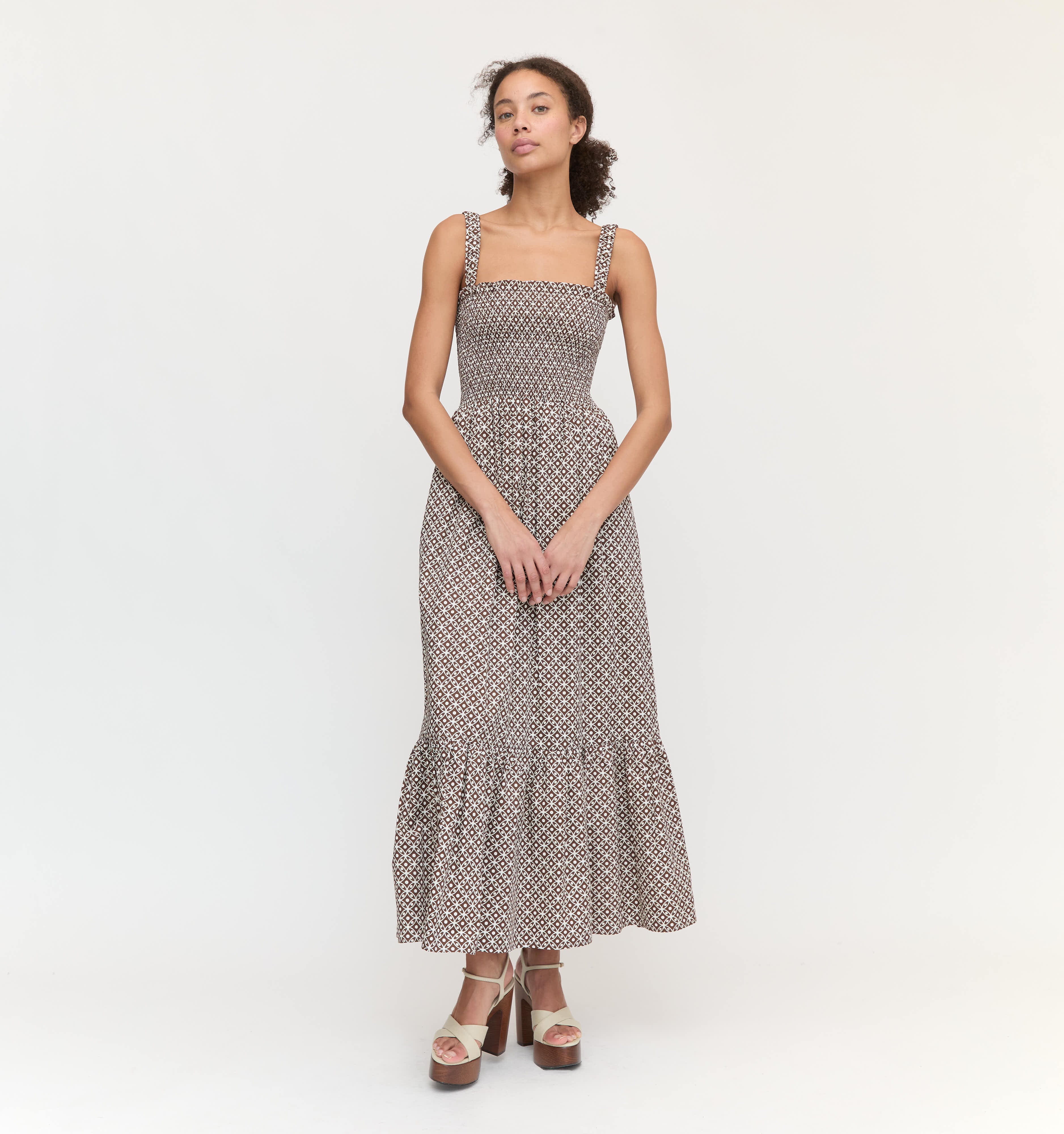 The Anjuli Nap Dress - Chocolate Circular Lattice