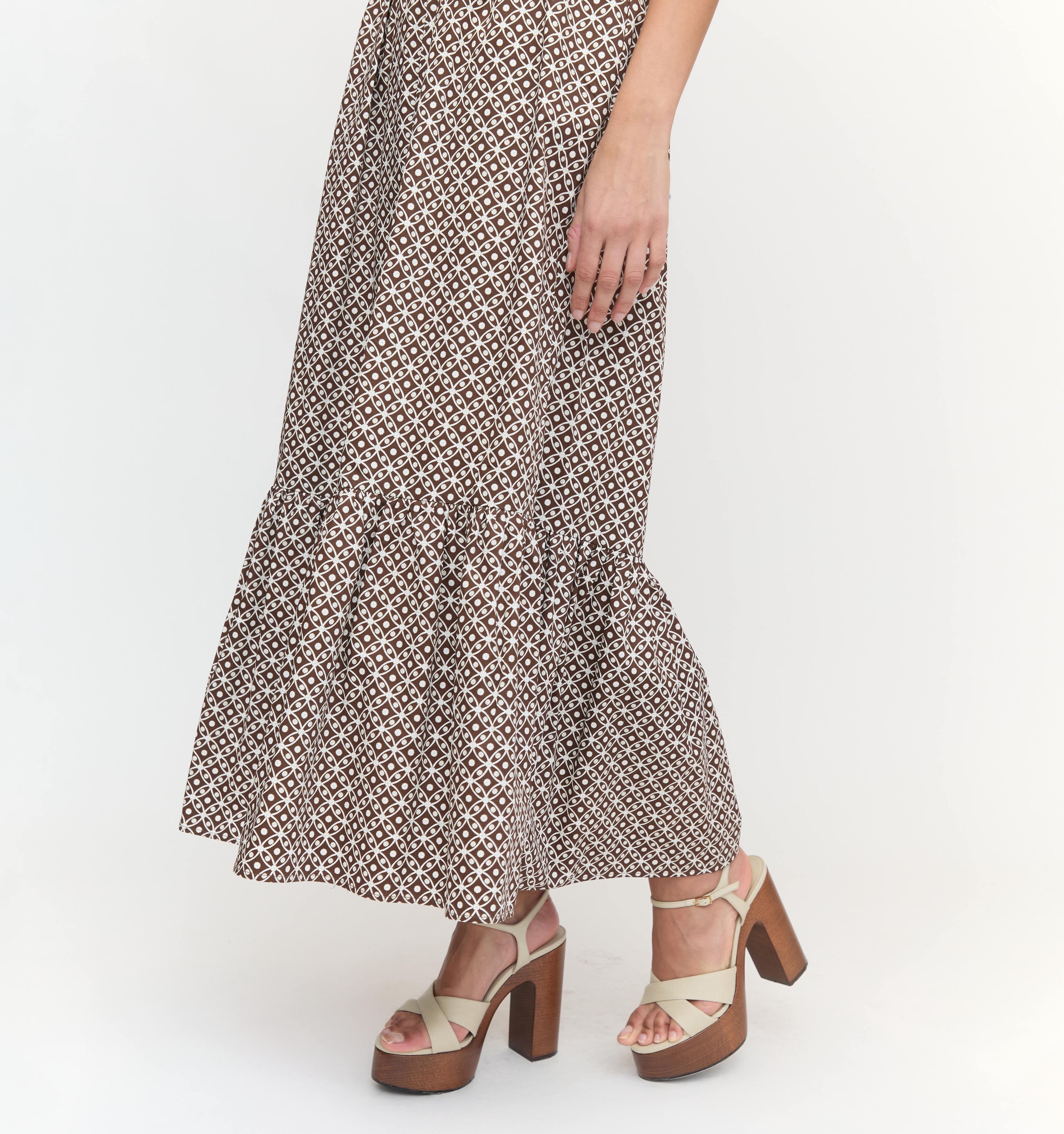 The Anjuli Nap Dress - Chocolate Circular Lattice