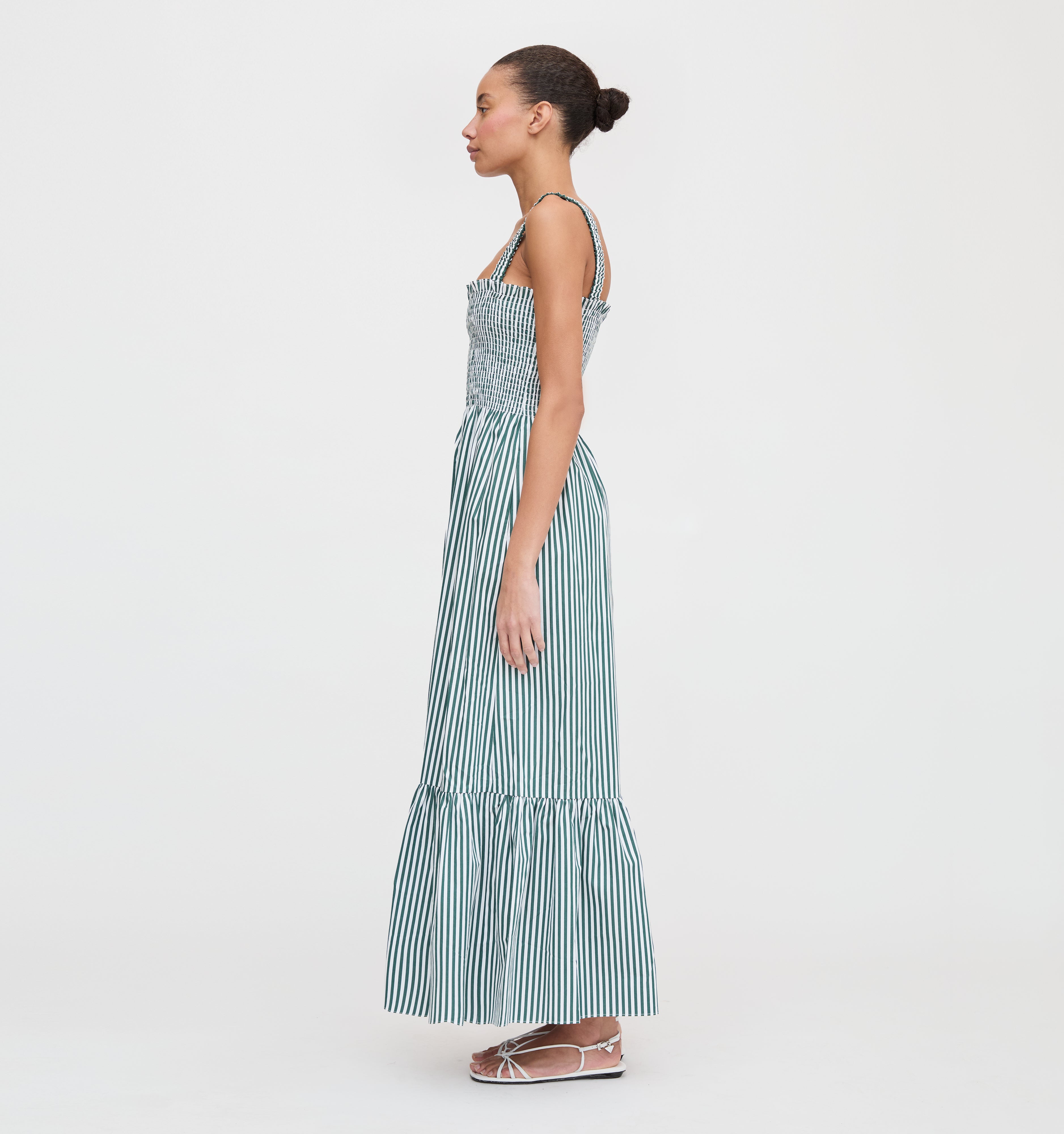 The Anjuli Nap Dress - Green Stripe