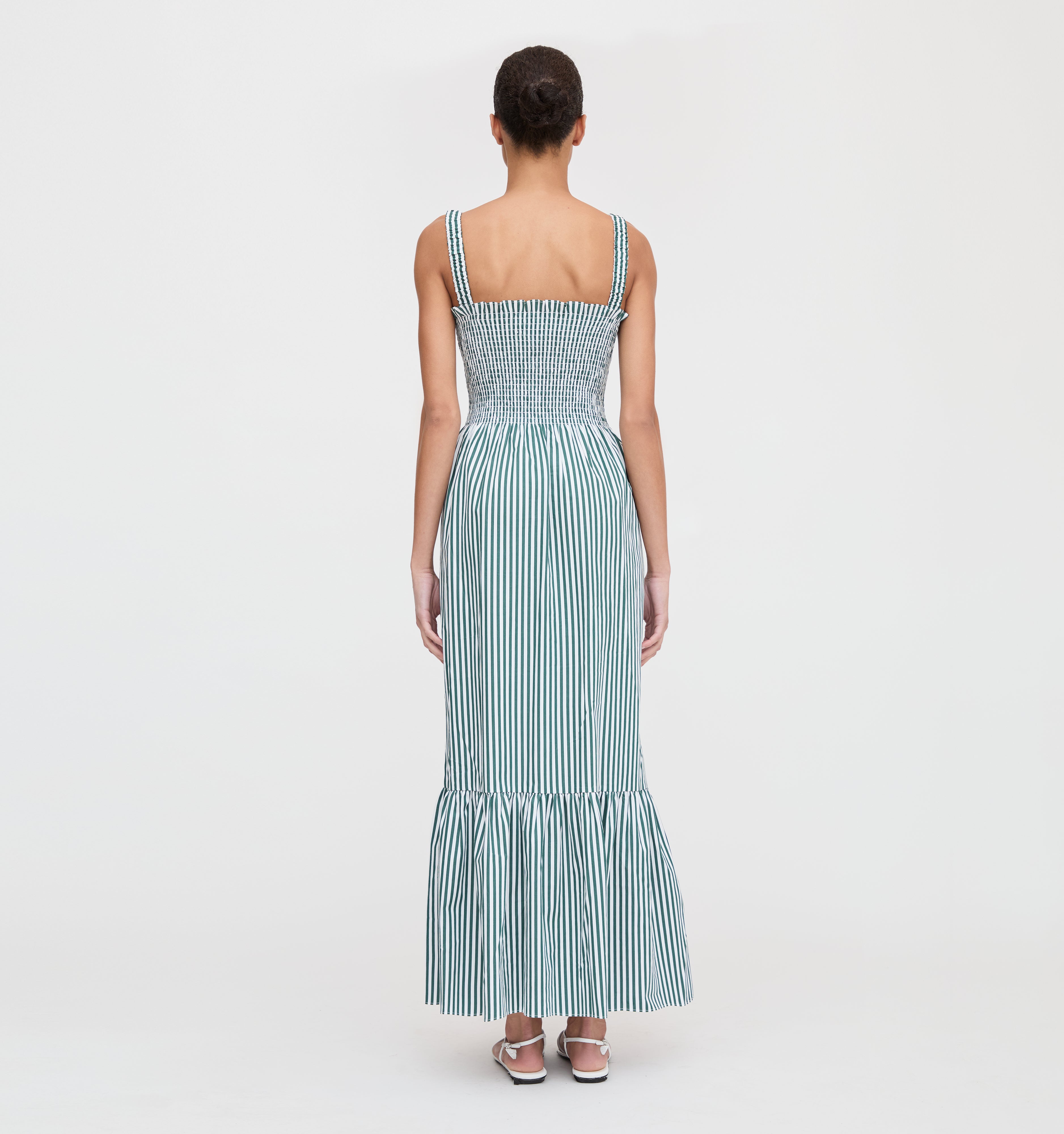 The Anjuli Nap Dress - Green Stripe
