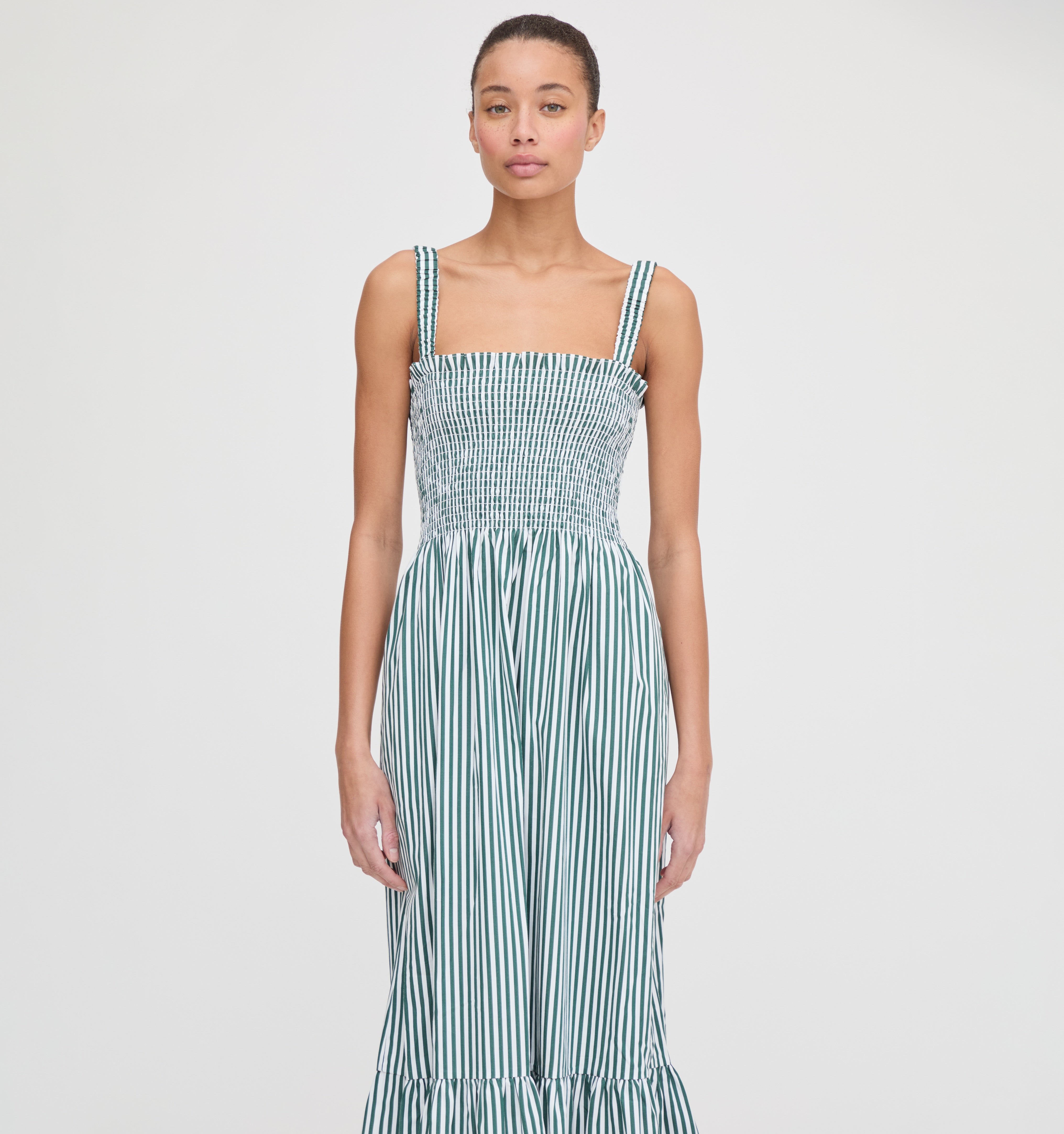 The Anjuli Nap Dress - Green Stripe