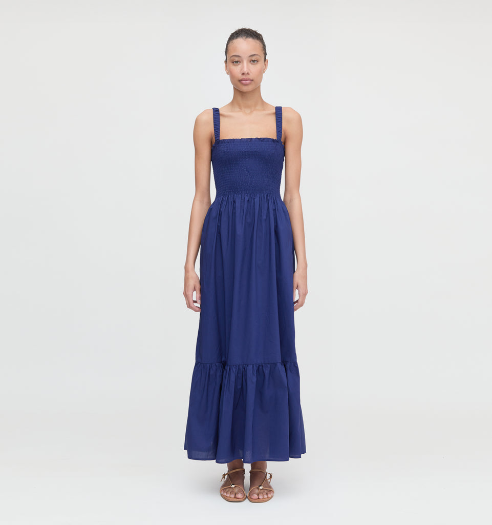 The Anjuli Nap Dress - Navy Cotton  Hill House Home