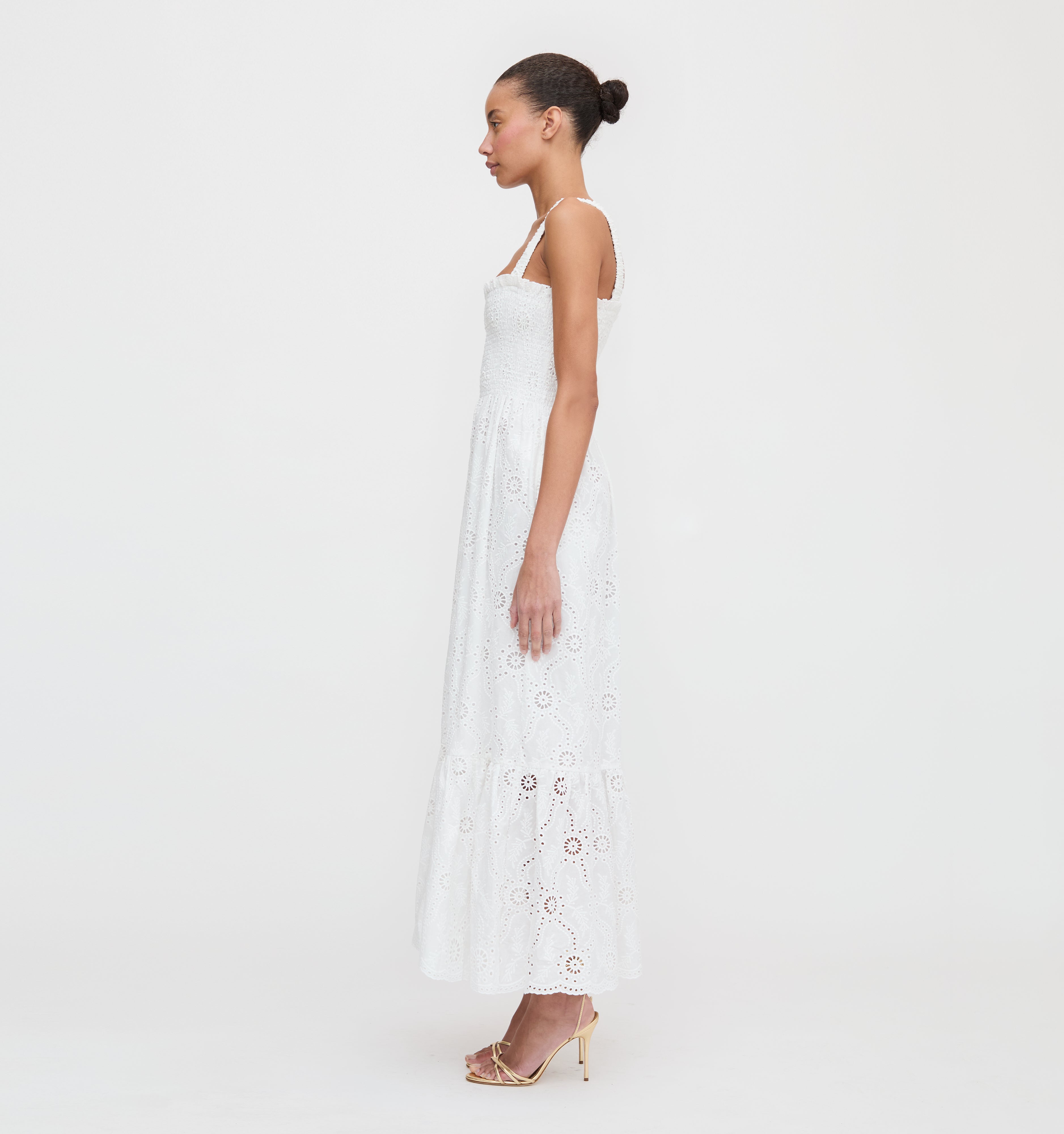 The Anjuli Nap Dress - White Trellis Broderie