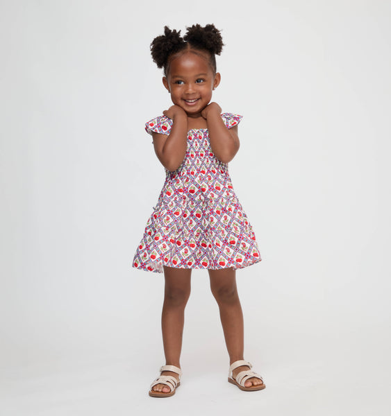 The Tiny Ellie Nap Dress - Diamond Cherries Cherry Red – Hill