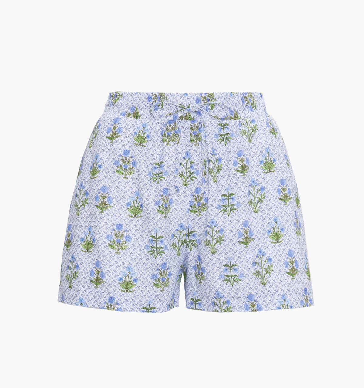The Audrey Shorts - Blue Block Print