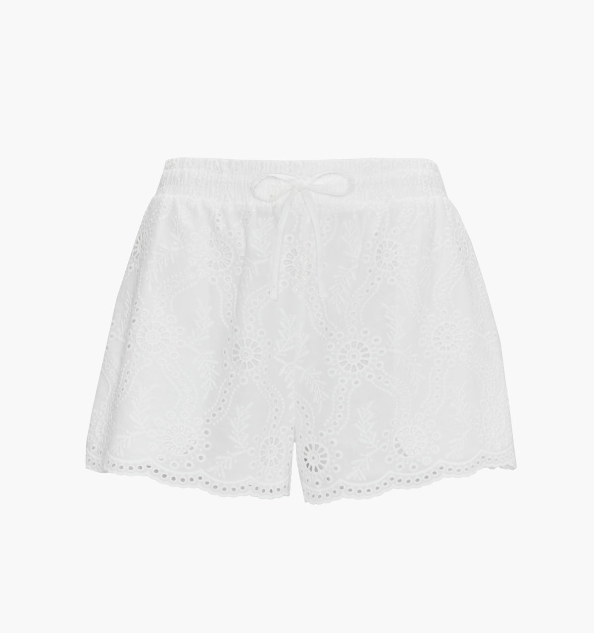 The Audrey Shorts - White Trellis Broderie