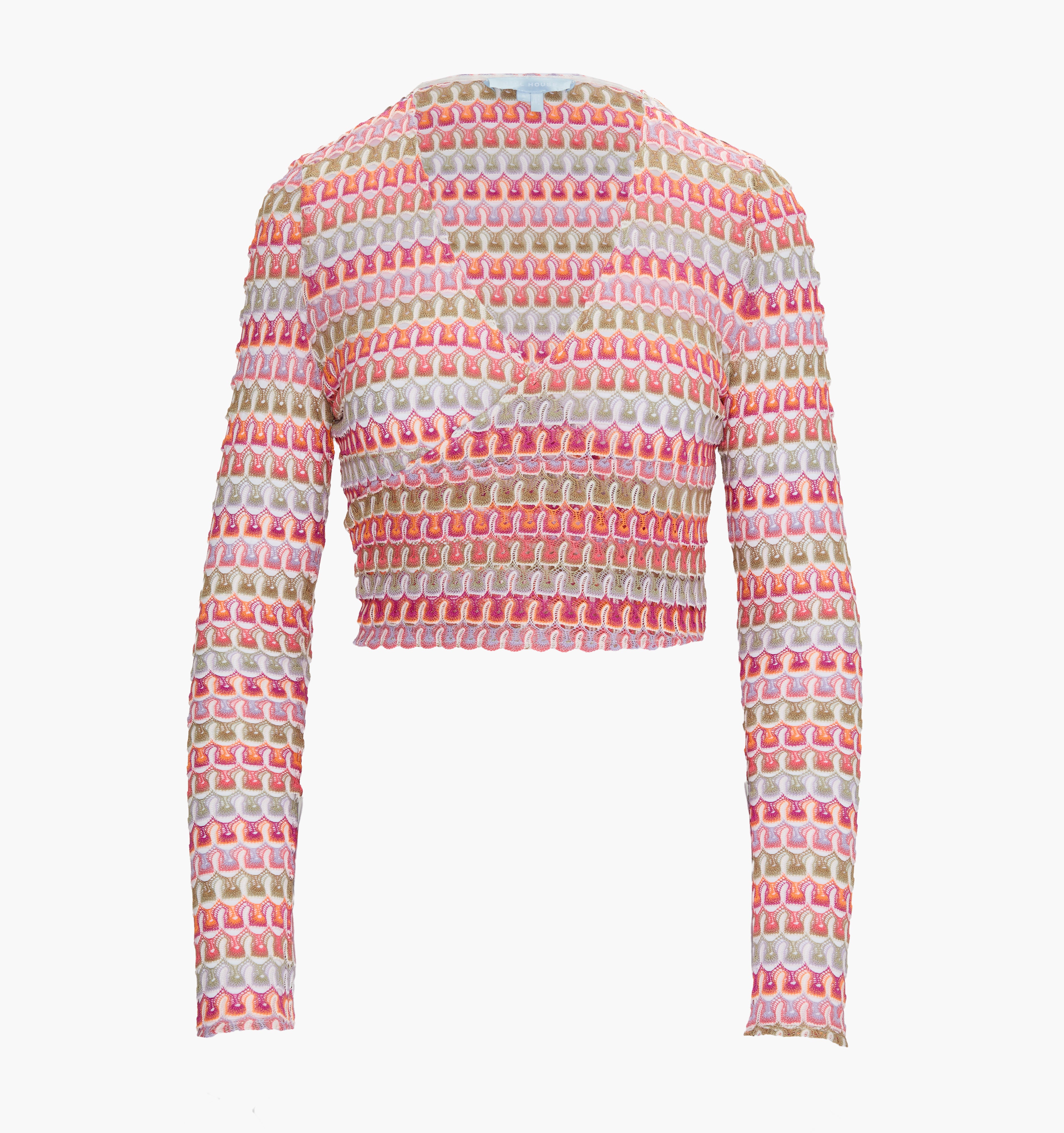 The Aviva Wrap Top - Pastel Crochet Knit