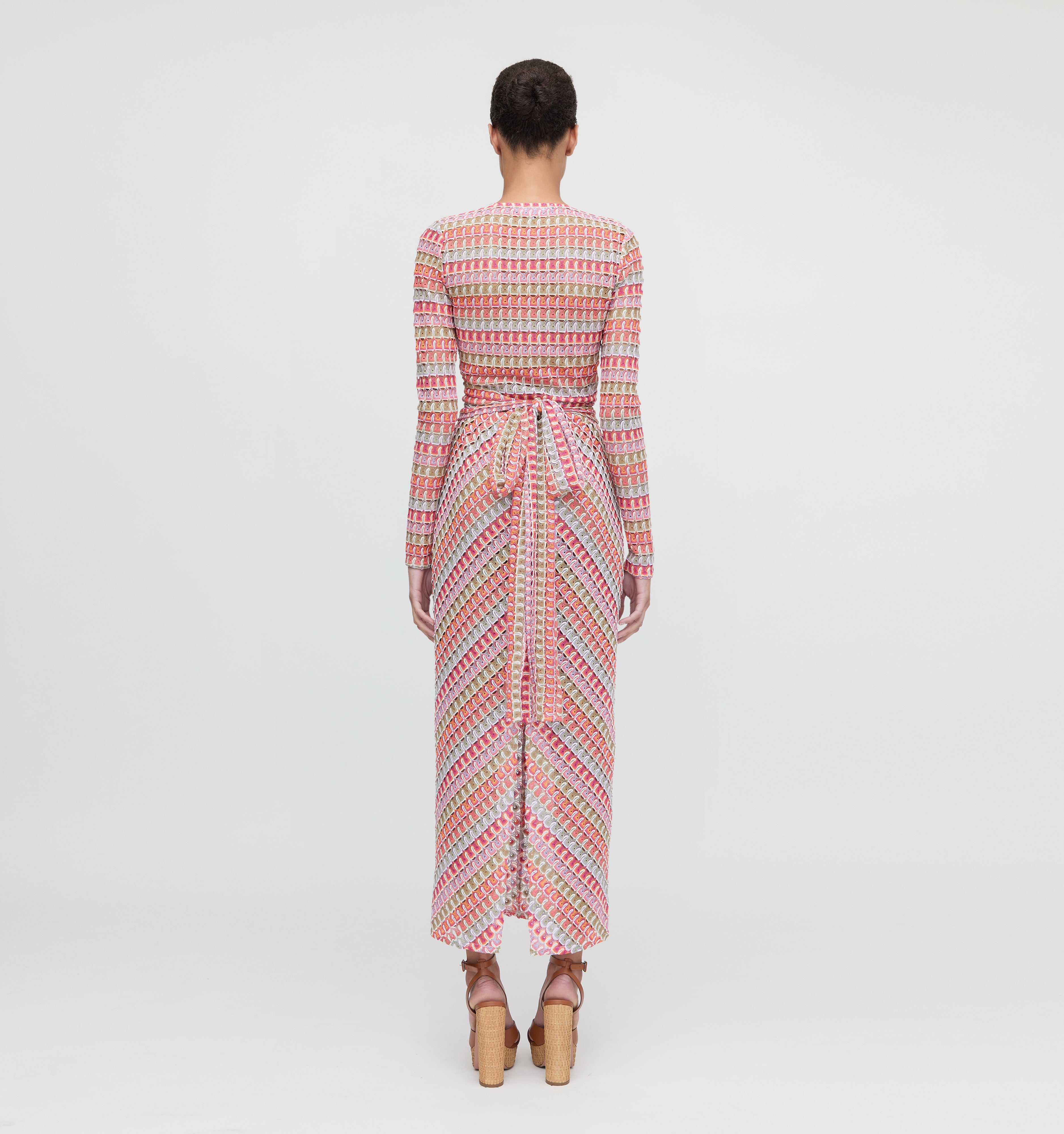 The Aviva Wrap Top - Pastel Crochet Knit