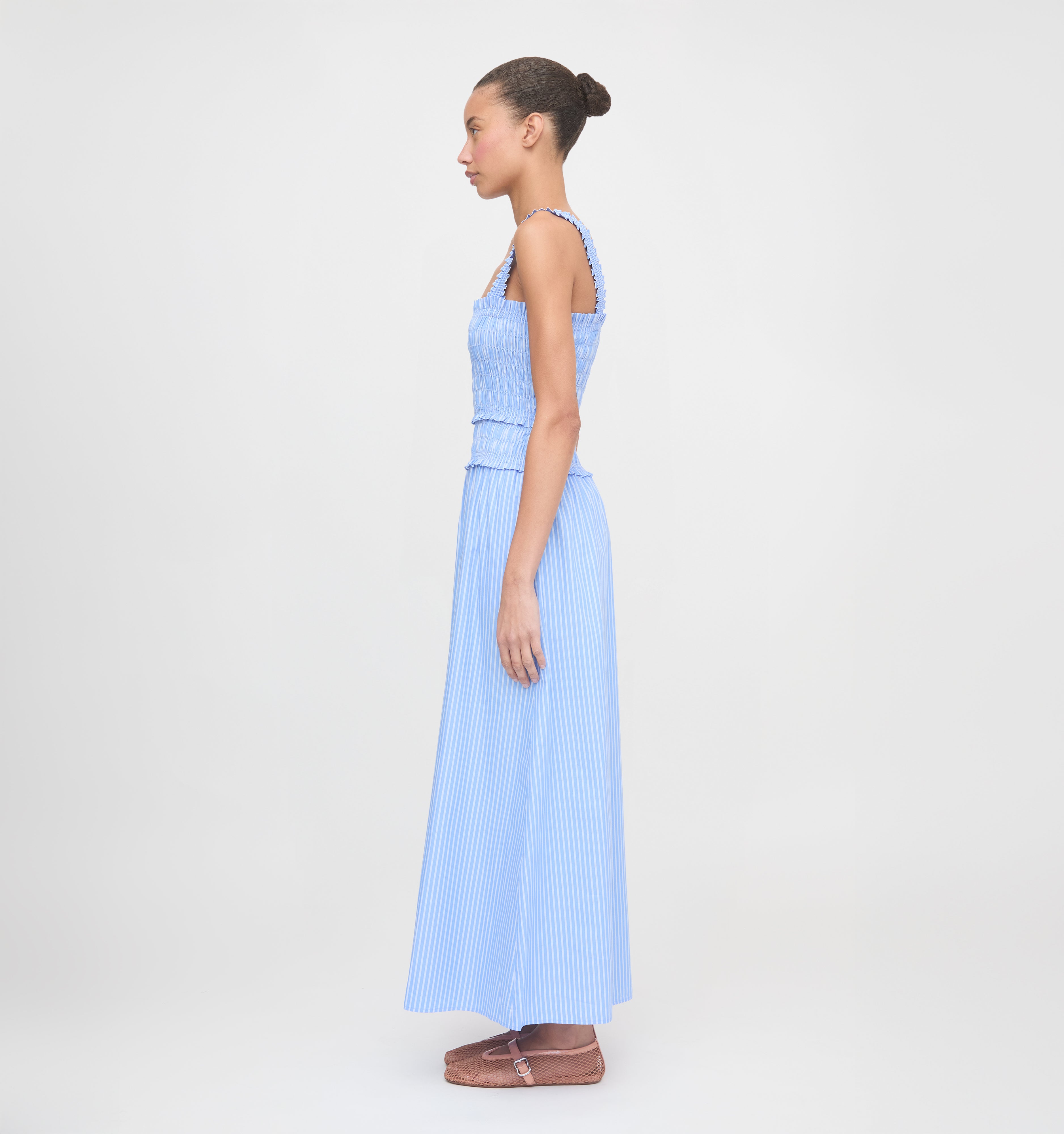The Azalea Maxi Nap Dress - Blue Stripe – Hill House Home
