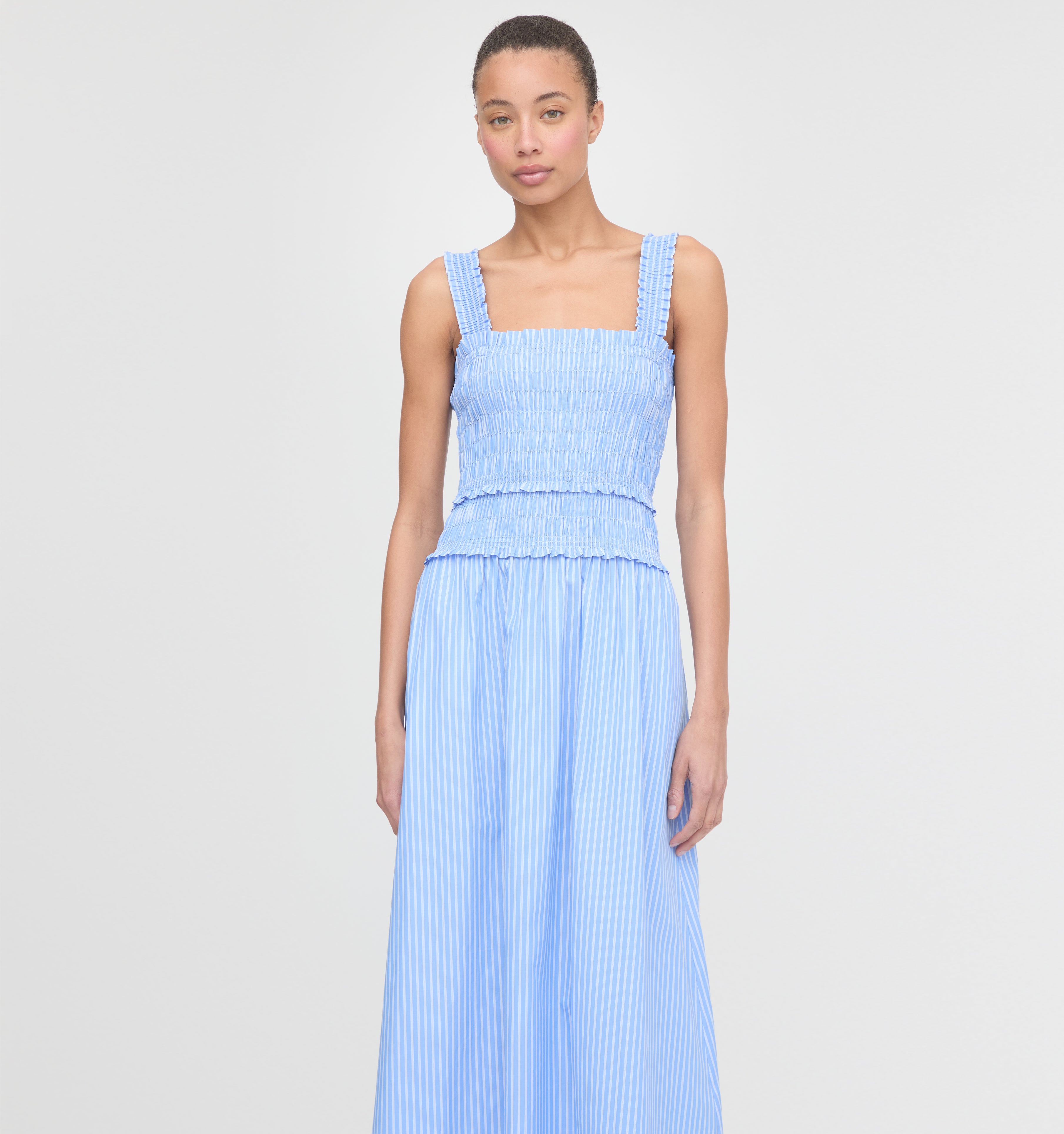 The Azalea Maxi Nap Dress - Green Jacquard Stripe – Hill House Home