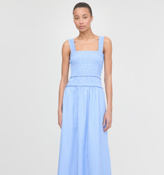 The Azalea Maxi Nap Dress - Blue Stripe – Hill House Home