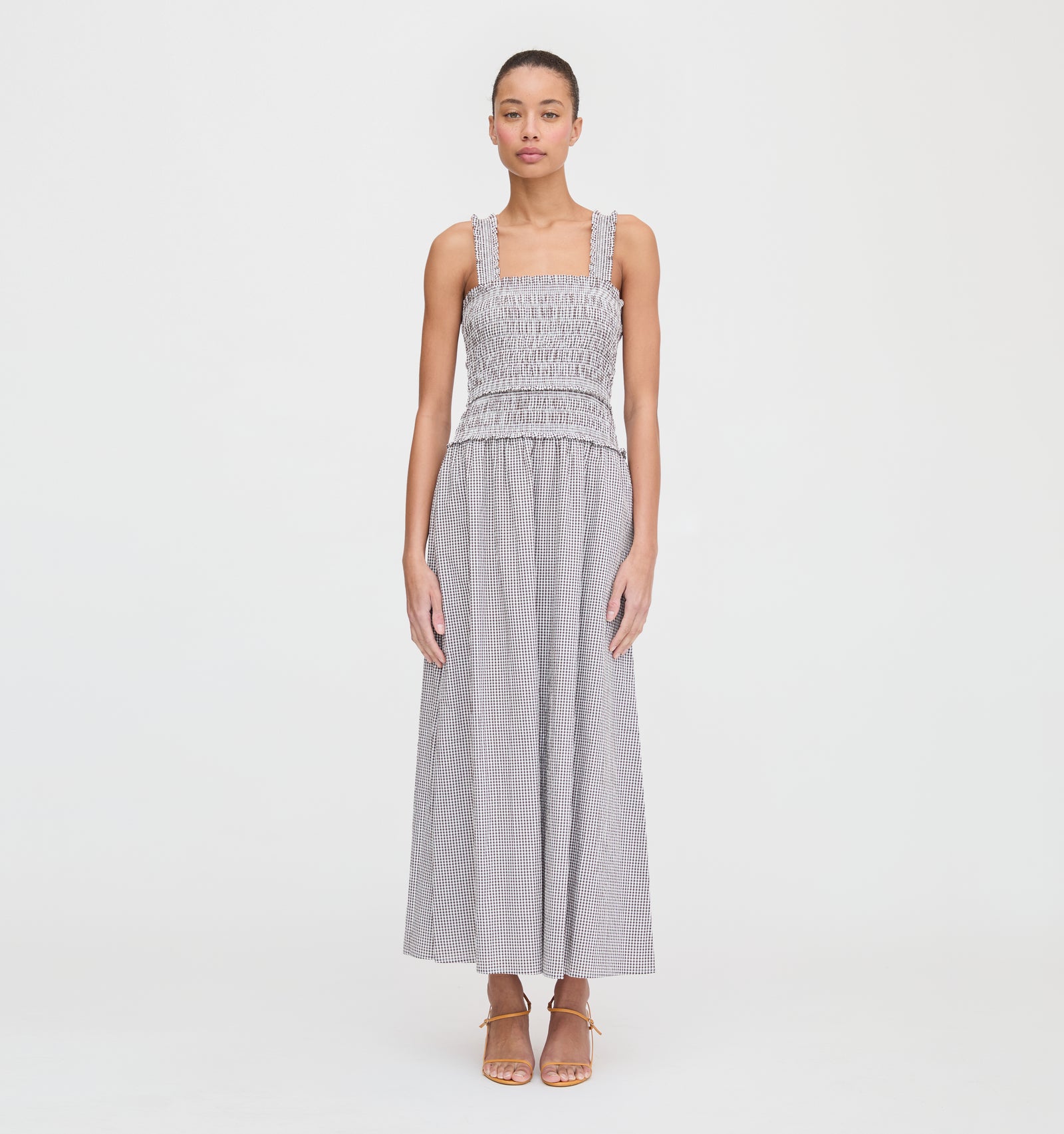 The Azalea Maxi Nap Dress - Chocolate Gingham