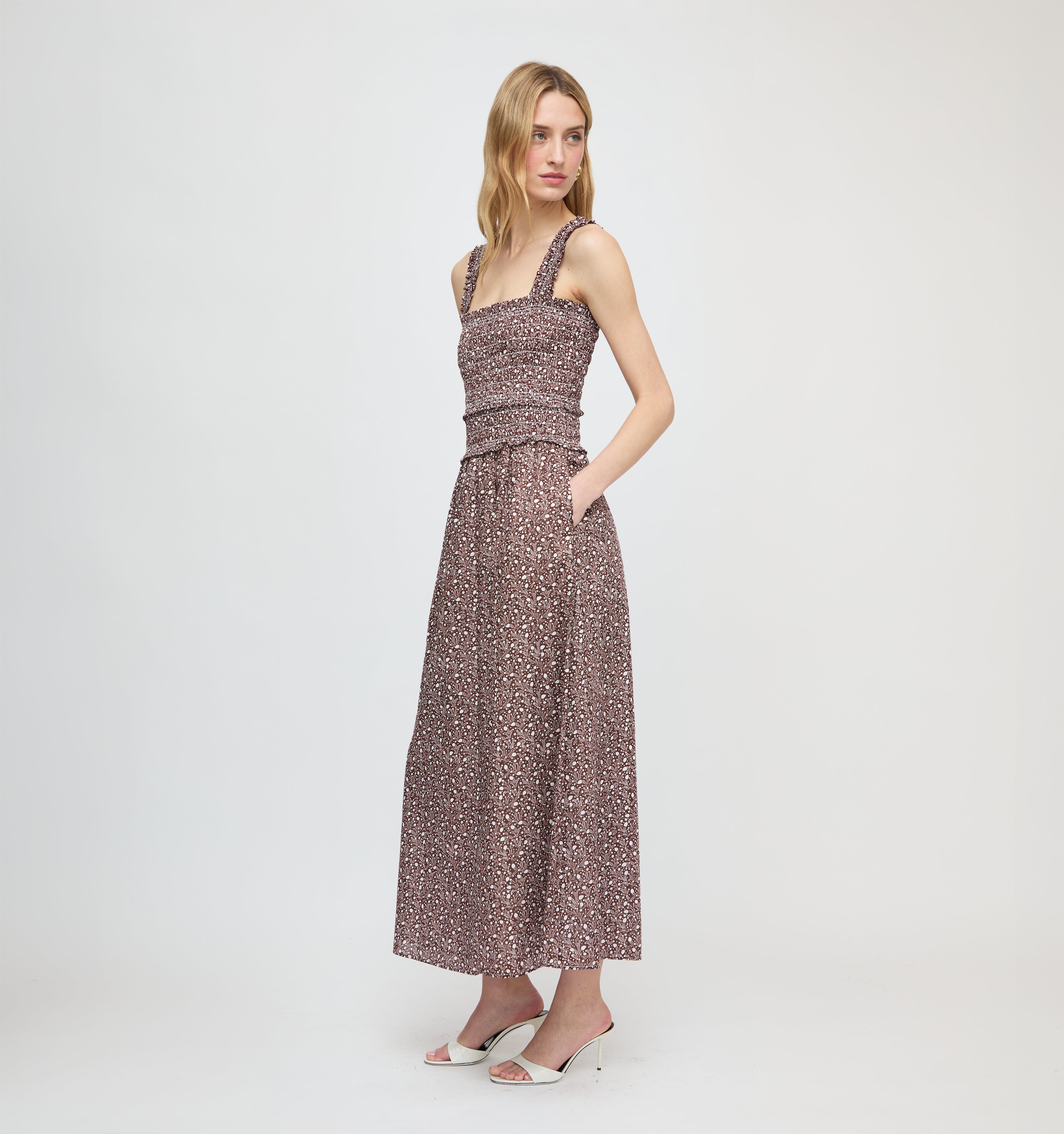 The Azalea Maxi Nap Dress - Lagoon Gingham – Hill House Home