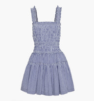 ワンピース house on the hill Dress navy 80 The Azalea Mini Nap Dress - Navy Gingham – Hill House Home