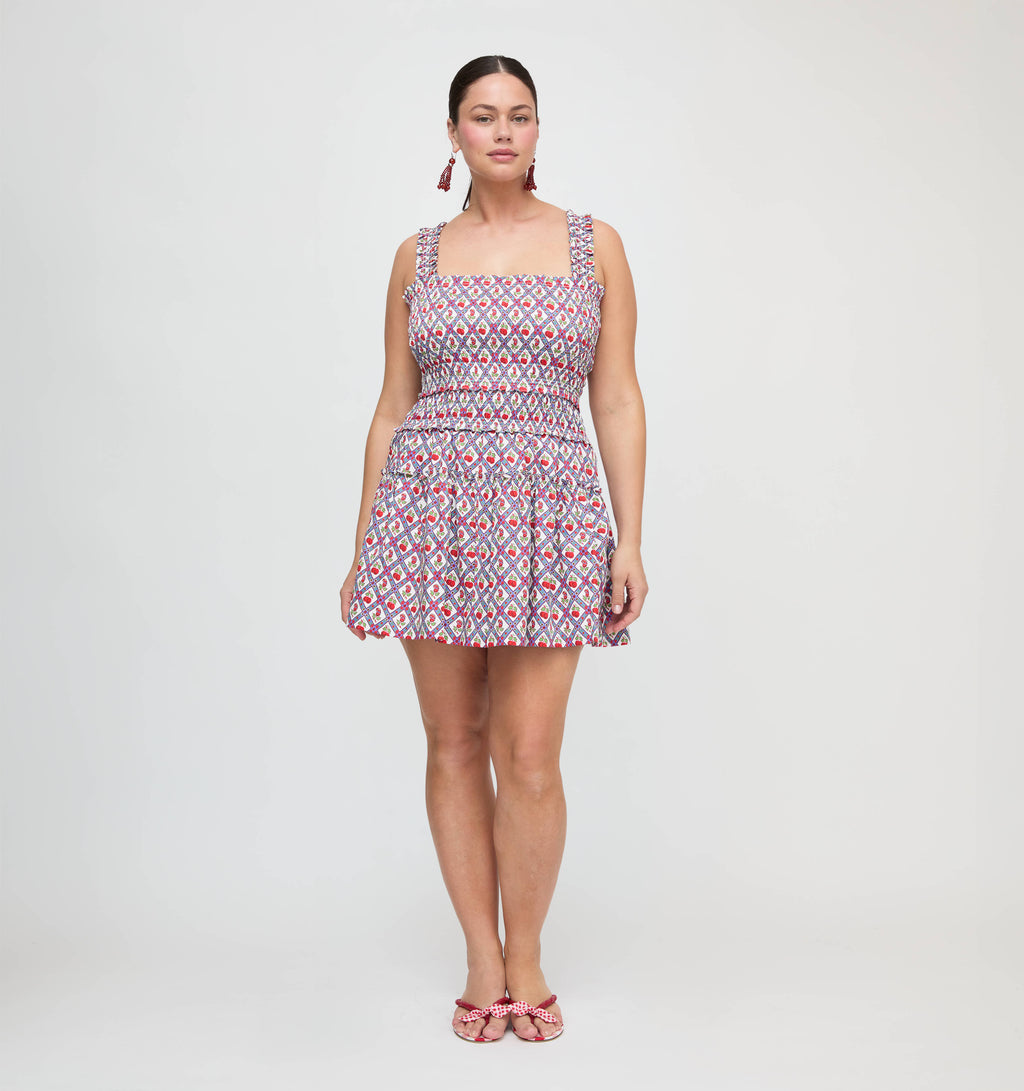 dormina cherry embroidered cotton mini dress Loveshackfancy Dormina Cherry Embroidered Cotton Mini Dress In Red - 35%  Off