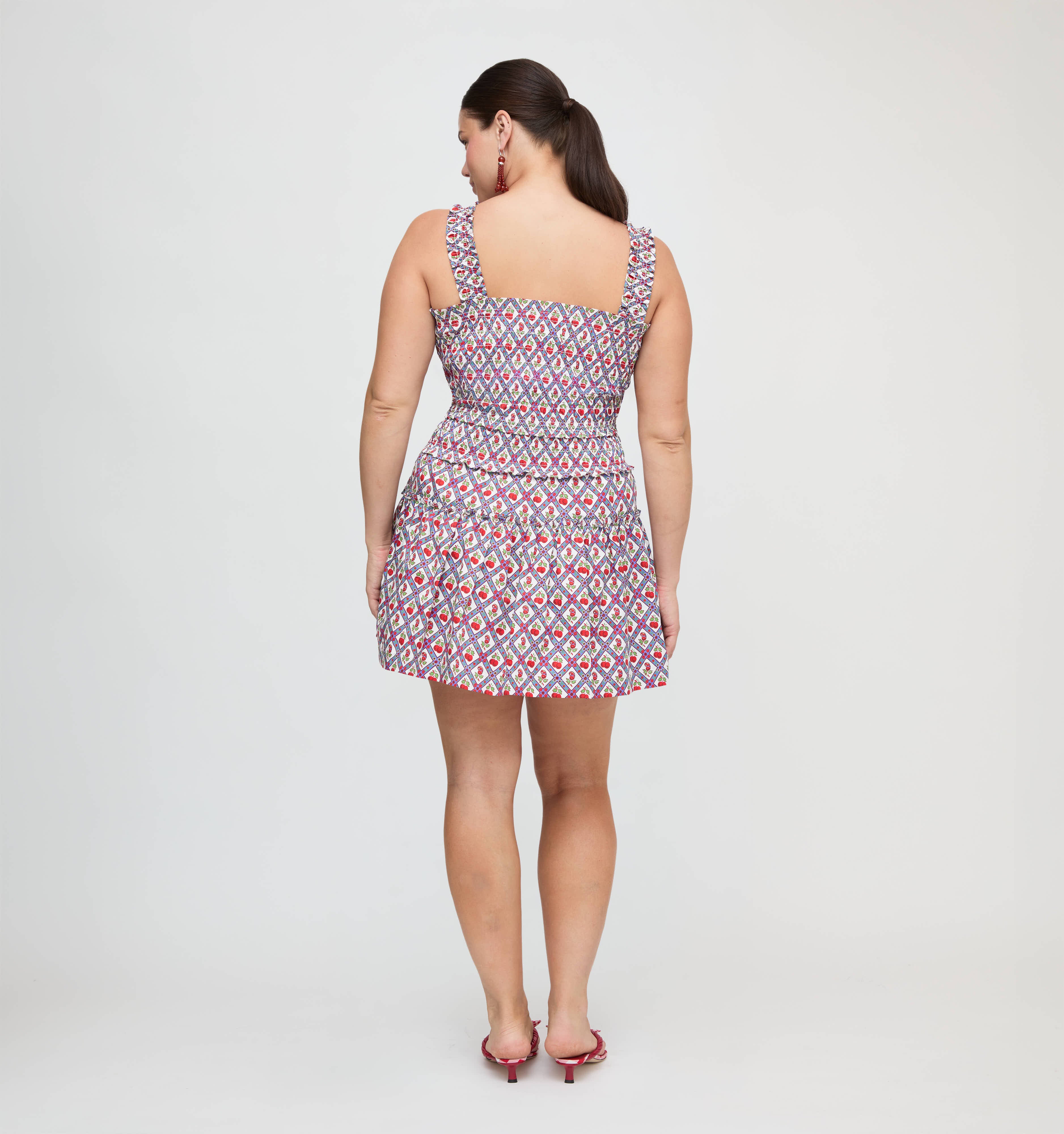 The Azalea Mini Nap Dress - Diamond Cherries Cherry Red – Hill