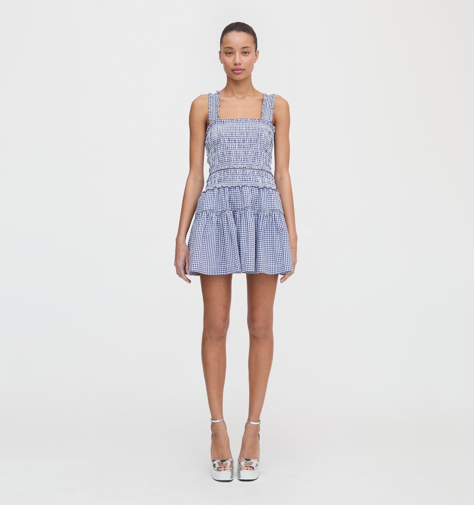 The Azalea Mini Nap Dress - Navy Gingham Hill House Home The Azalea Mini Nap Dress - Navy Gingham Hill House Home
