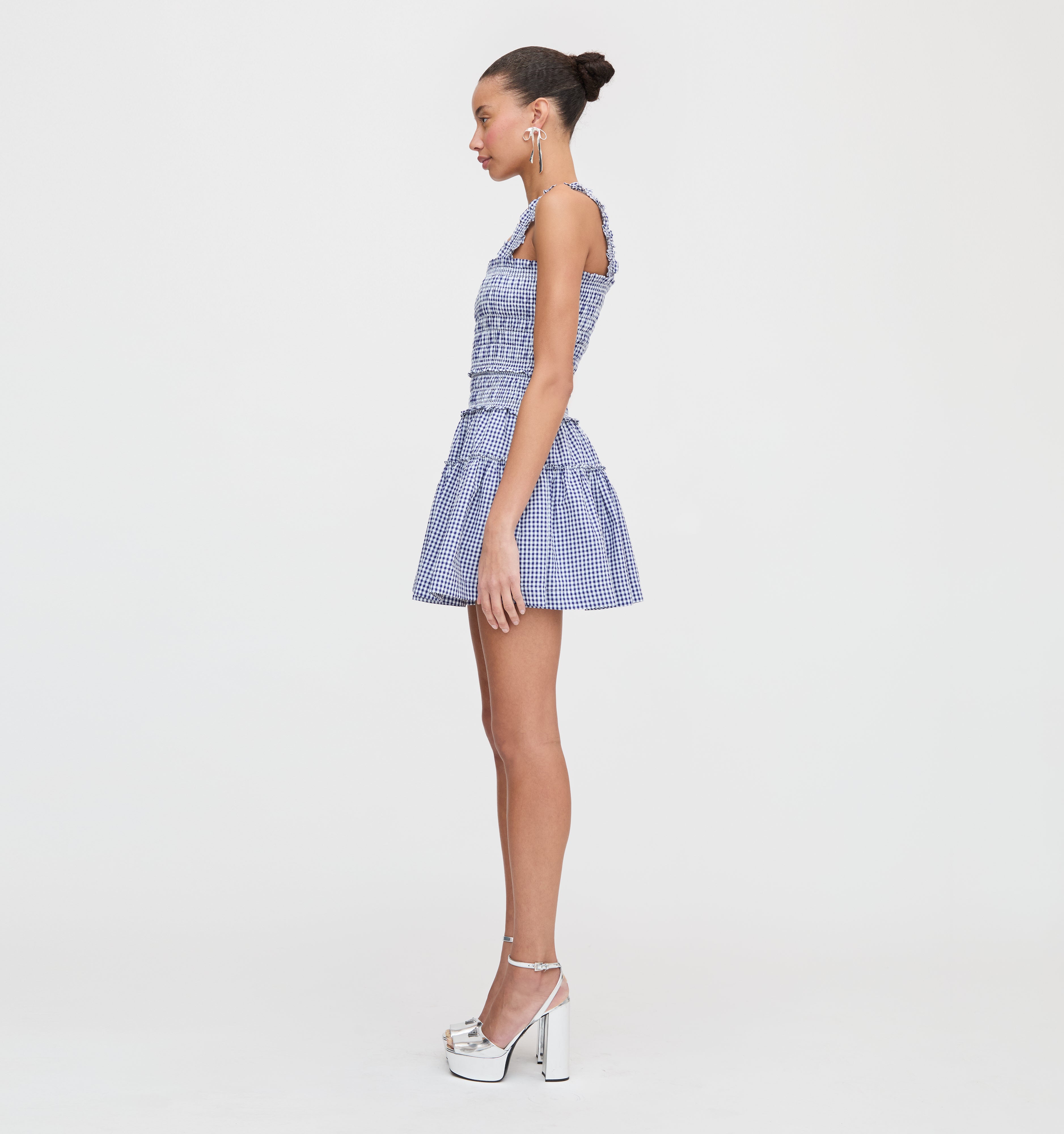 The Azalea Mini Nap Dress - Navy Gingham
