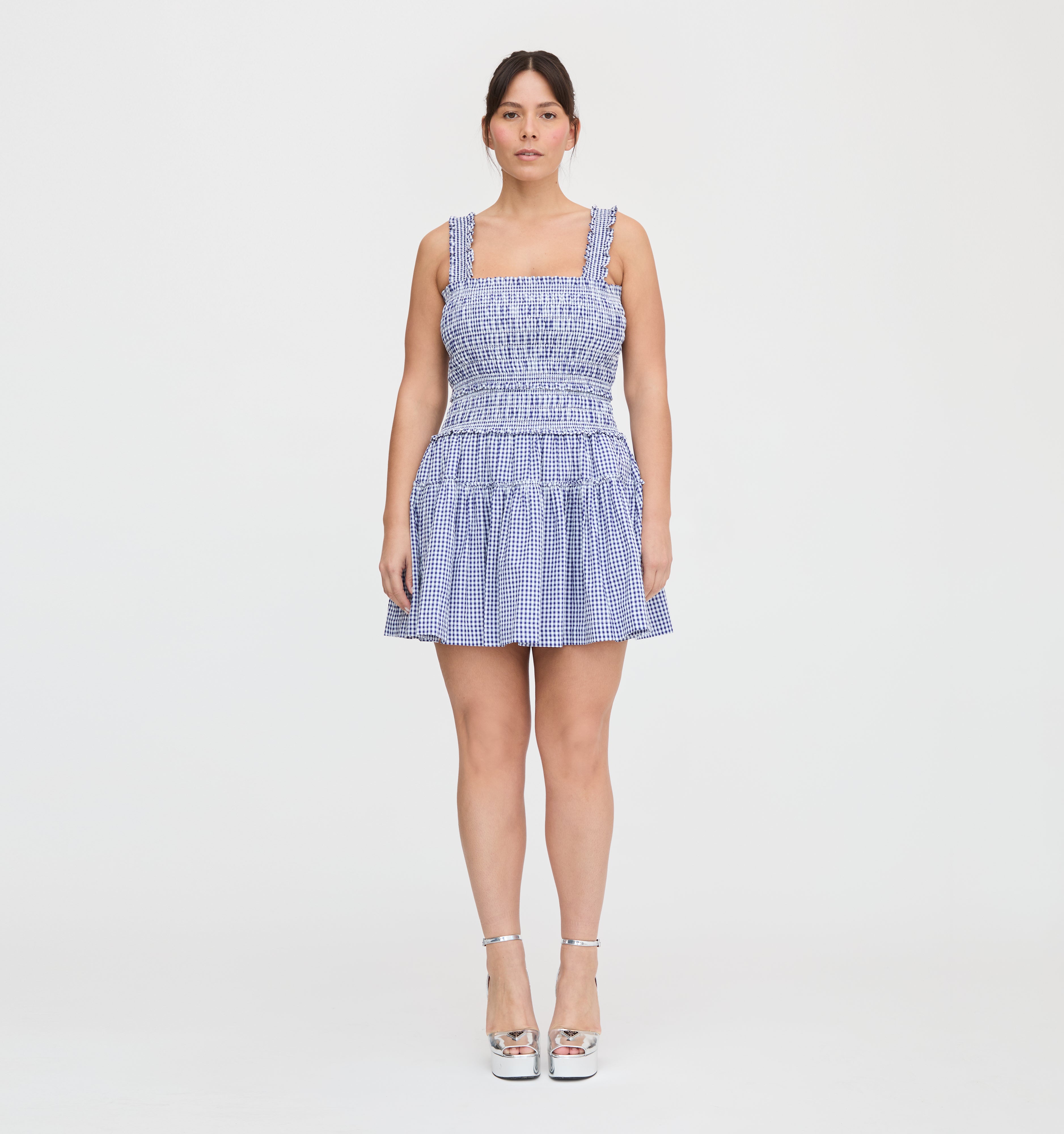 The Azalea Mini Nap Dress - Navy Gingham