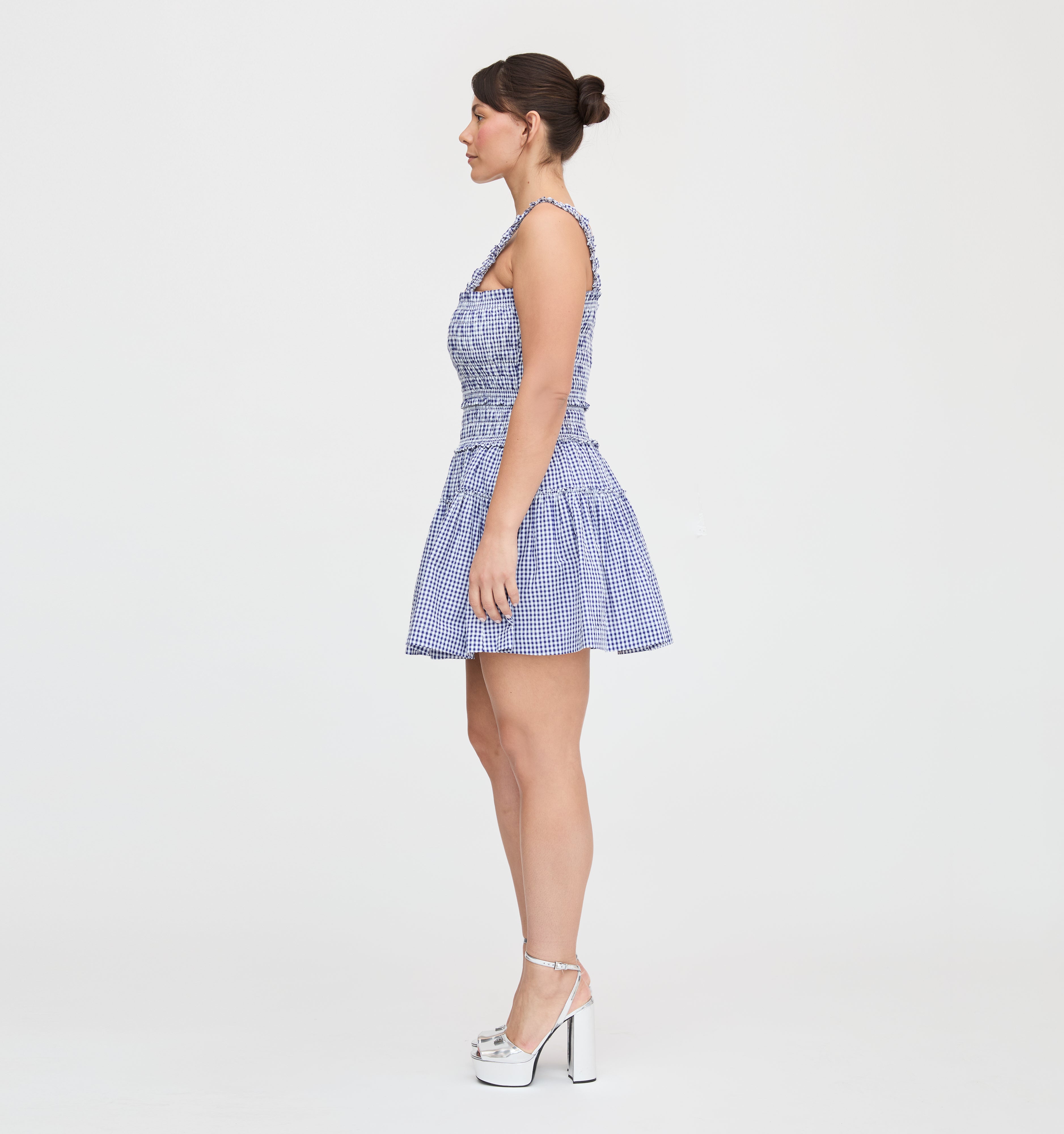 The Azalea Mini Nap Dress - Navy Gingham
