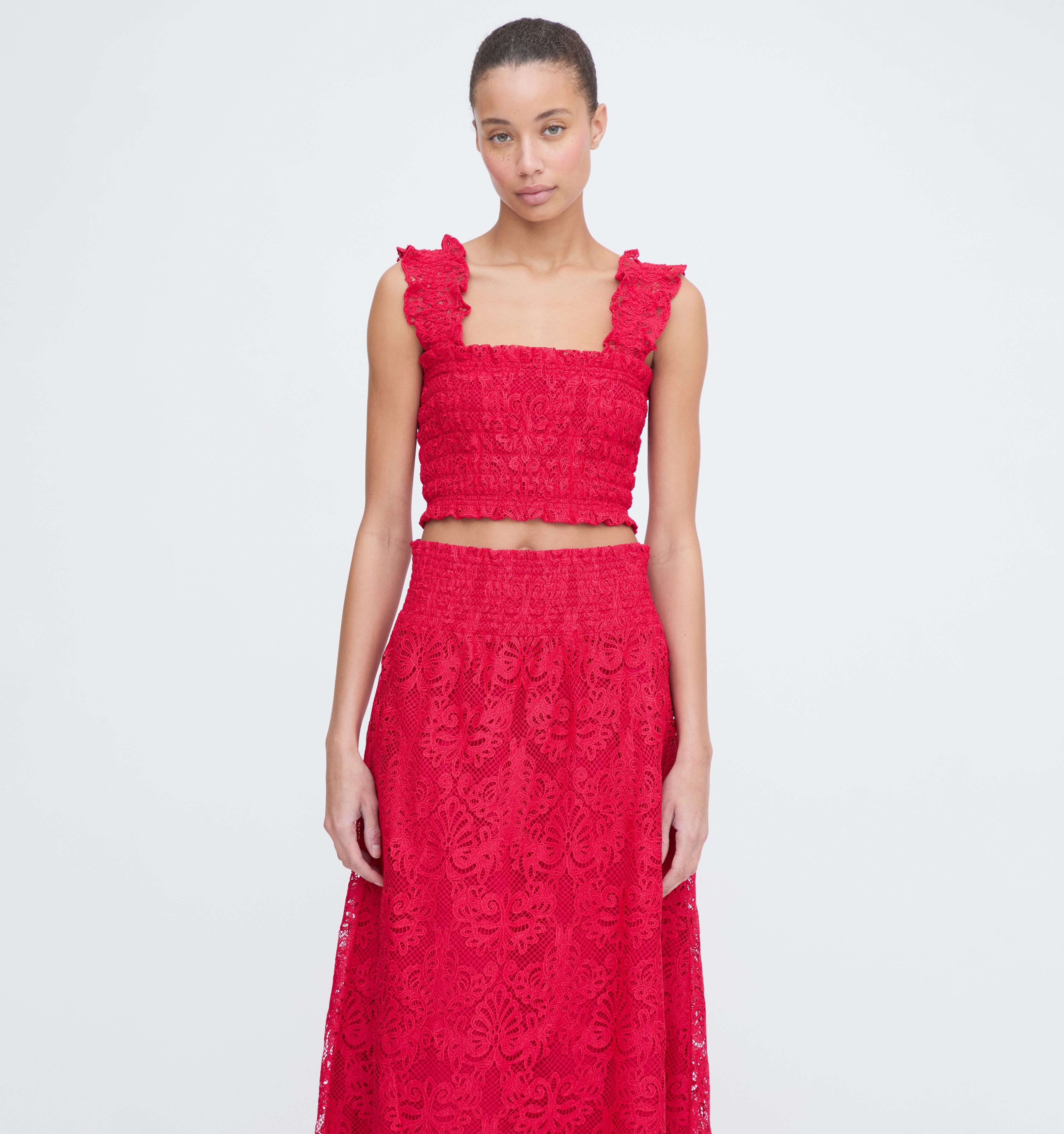 The Azalea Nap Top - Cerise Lace