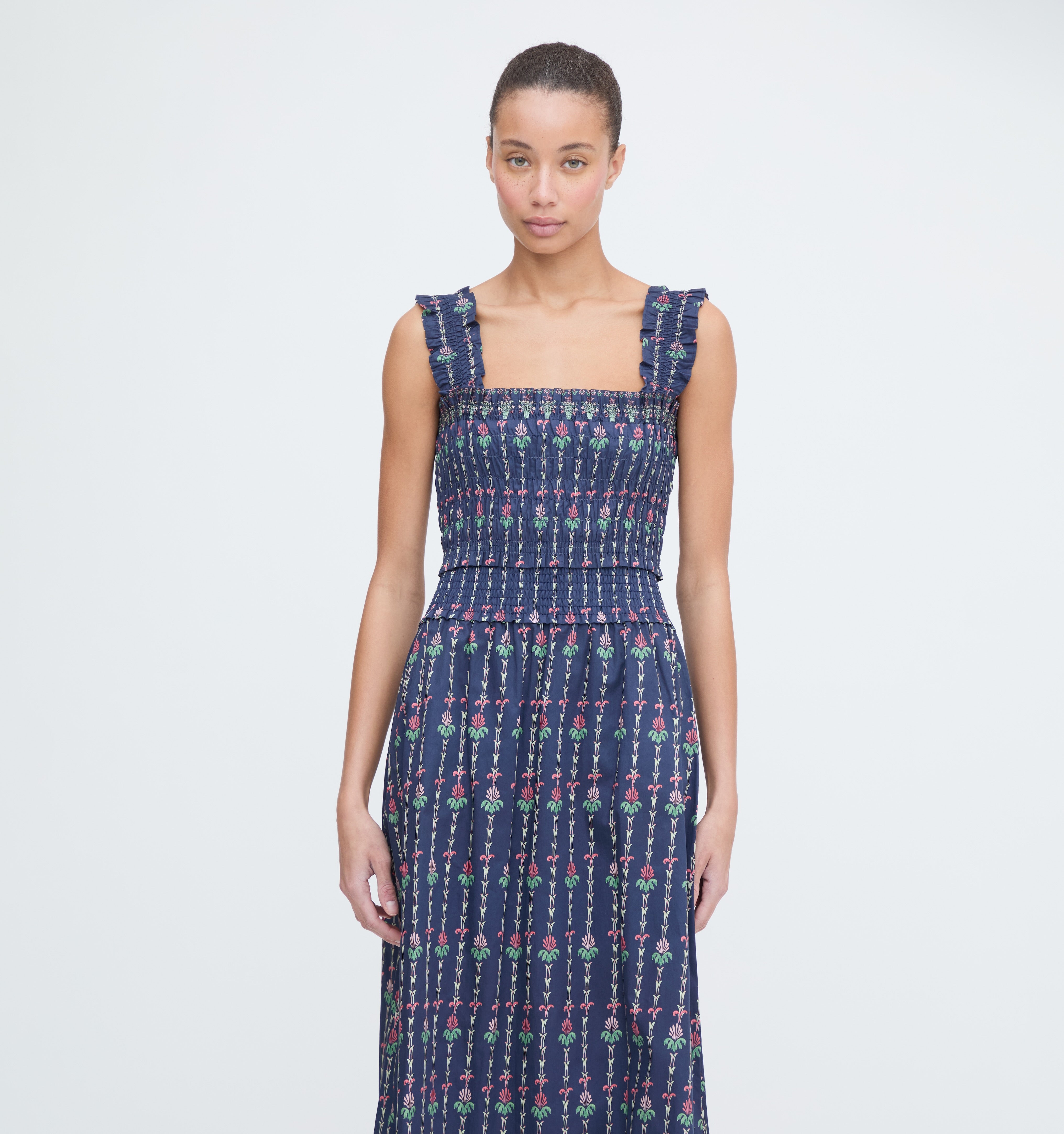 The Azalea Nap Top - Navy Trailing Fern