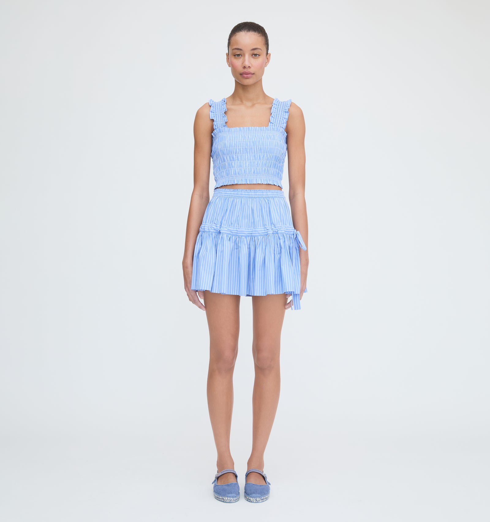 The Chelsea Skirt - Blue Stripe